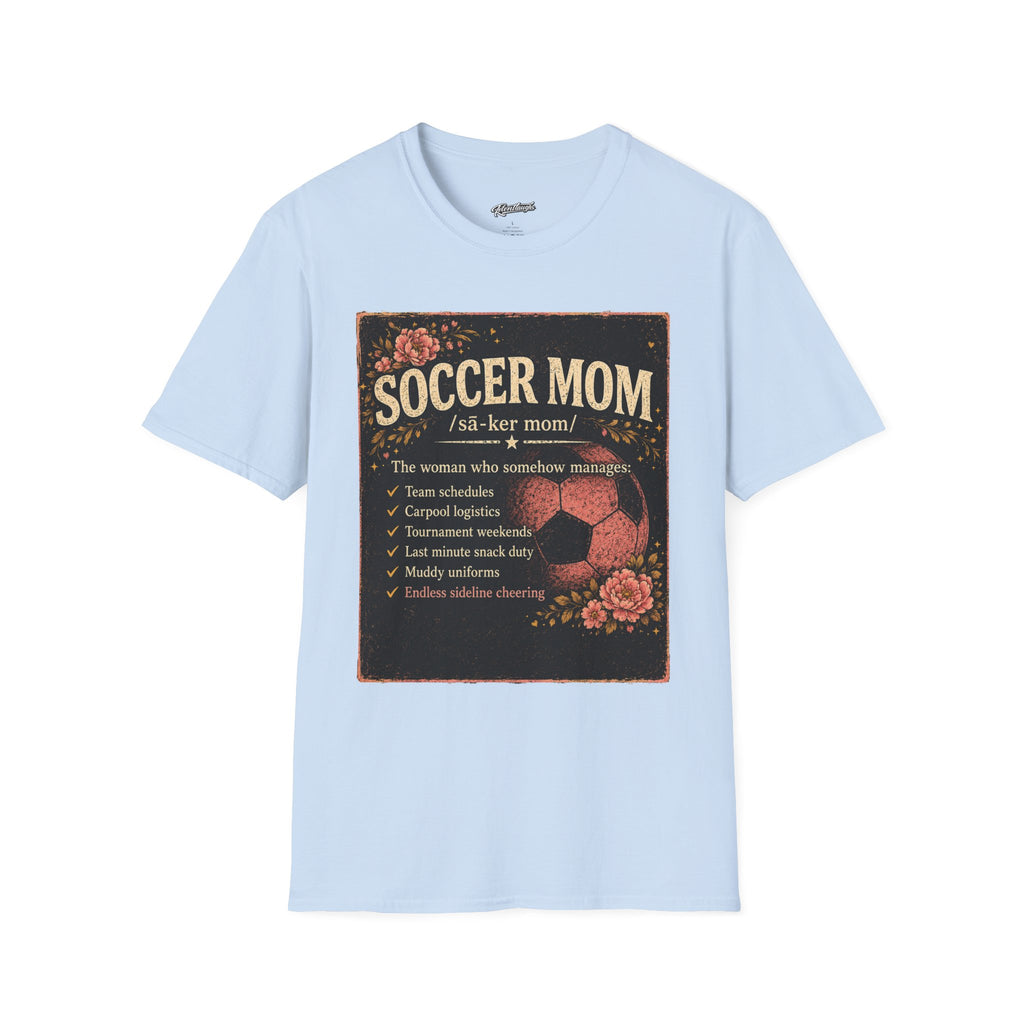 Soccer Mom T-Shirt — Vintage Floral Soccer Definition Tee