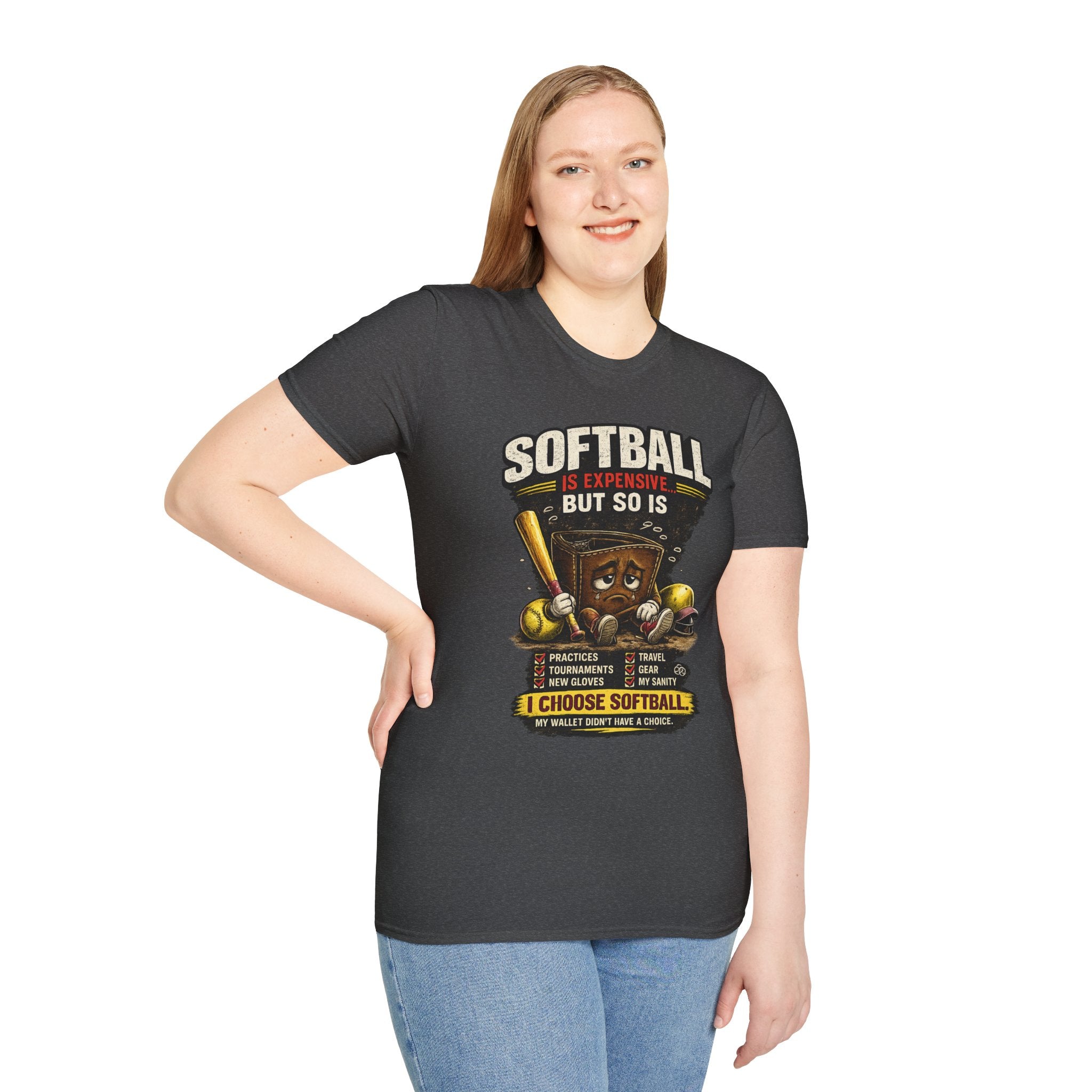 Softball Is Expensive-My Wallet Didn't Have a Choice T-Shirt — Funny Softball Player Tee