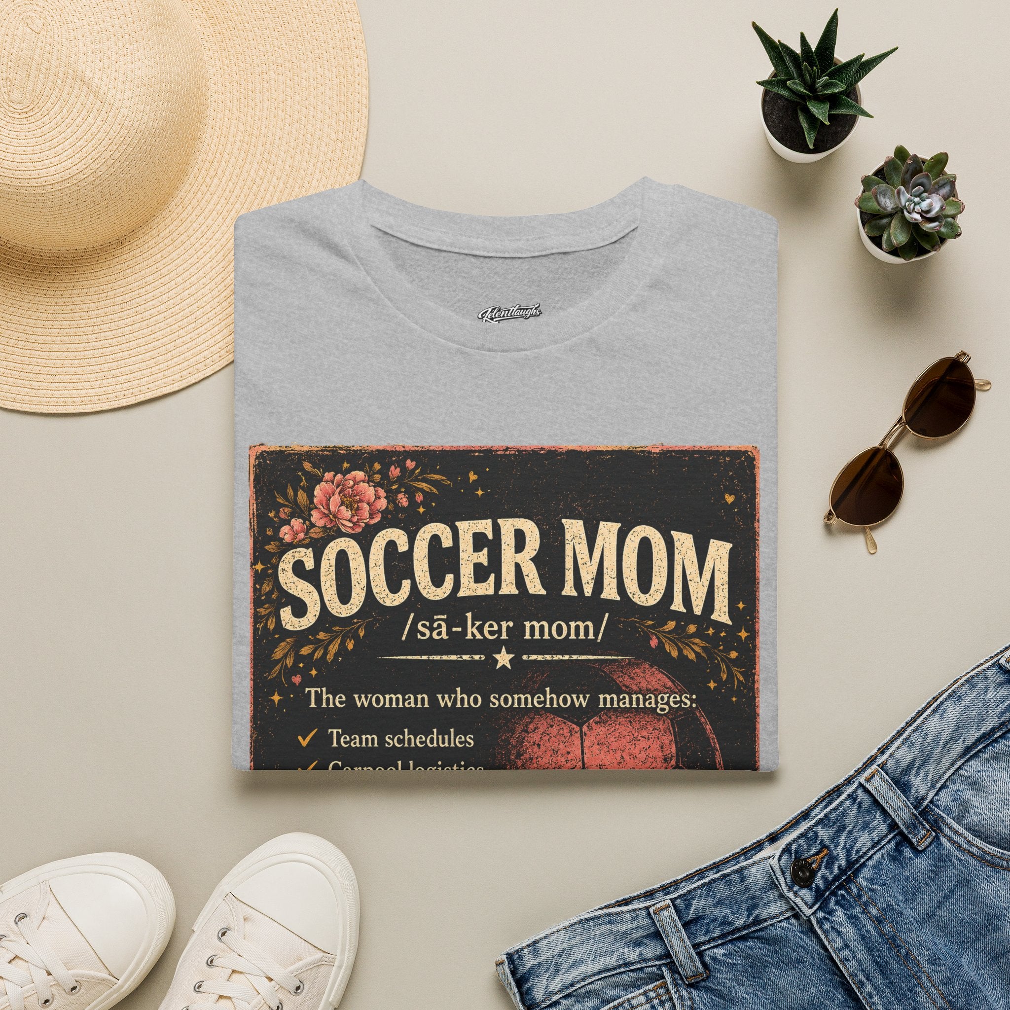 Soccer Mom T-Shirt — Vintage Floral Soccer Definition Tee