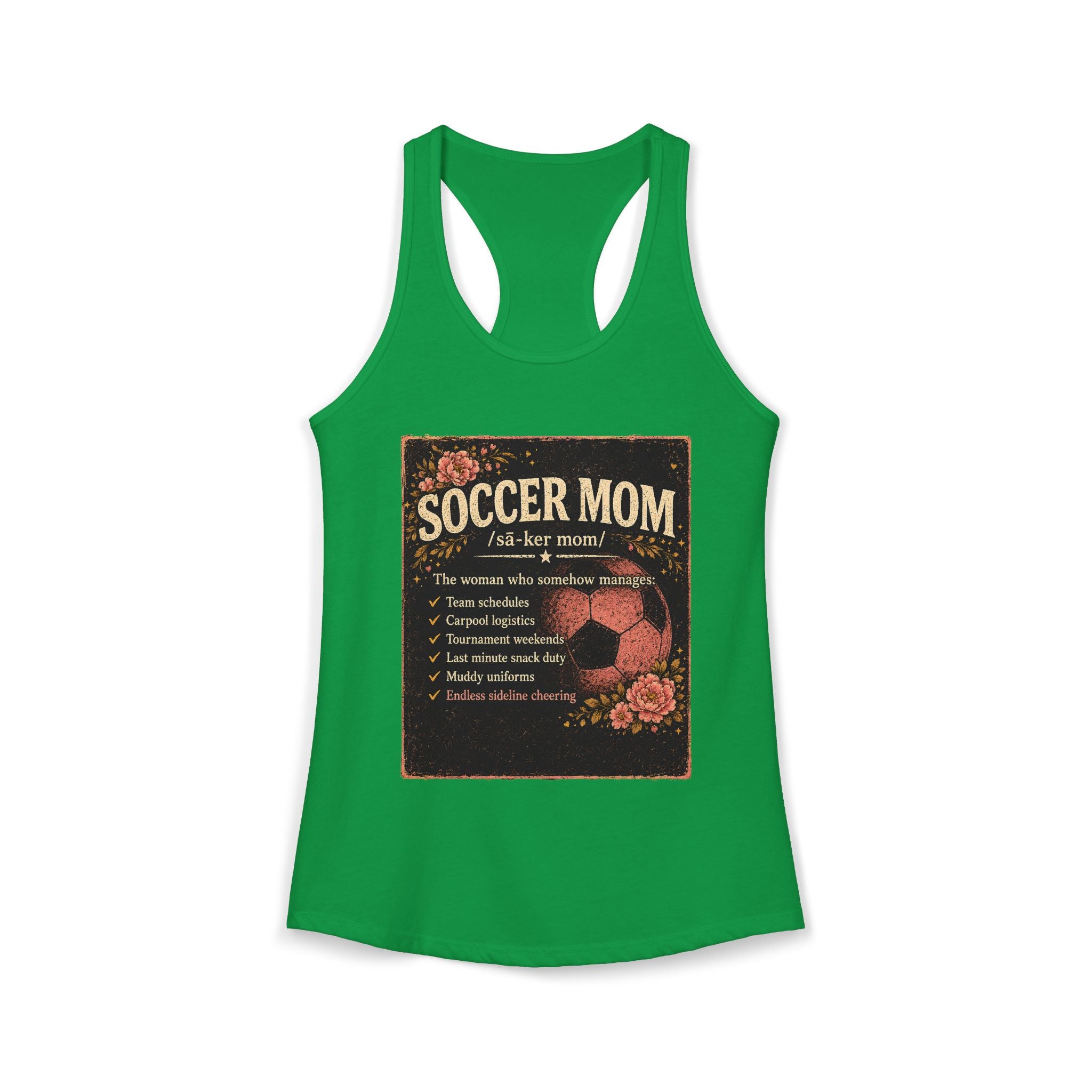 Women's Ideal Racerback Tank-Soccer Mom Tee