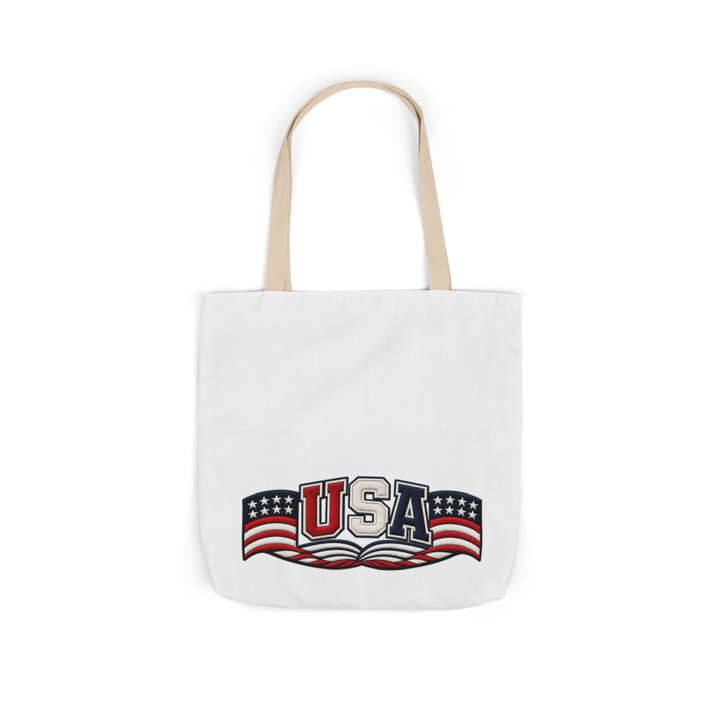 USA Flag Retro Canvas Tote