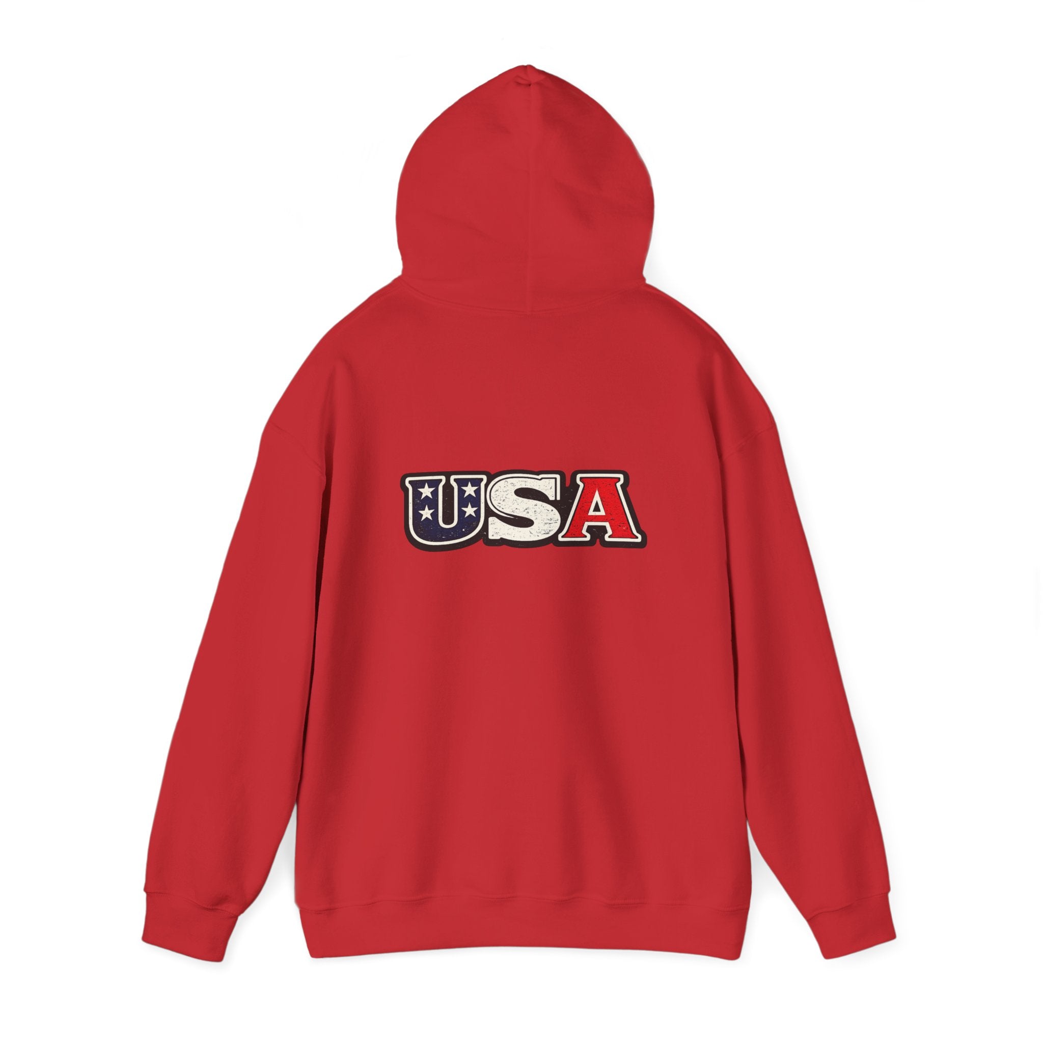 USA Shield Hoodie — American Flag Badge Pullover