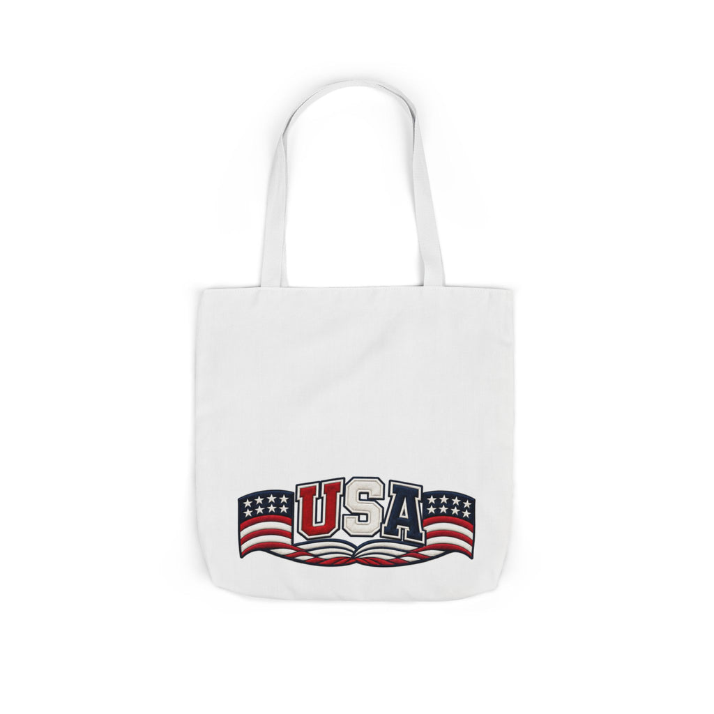 USA Flag Retro Canvas Tote