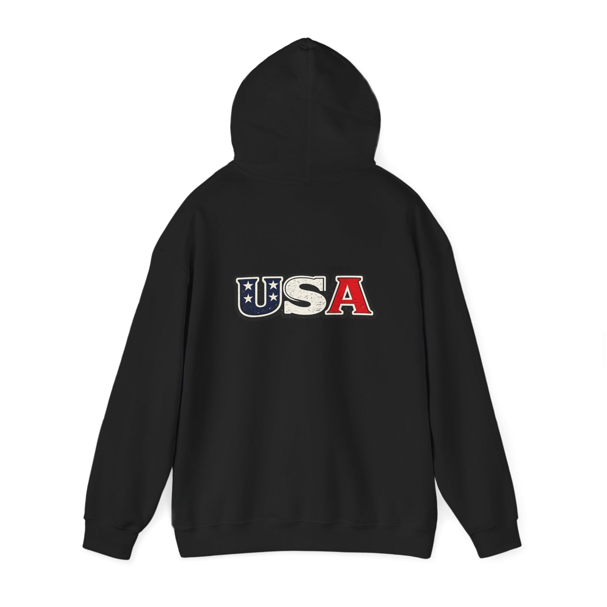 USA Shield Hoodie — American Flag Badge Pullover
