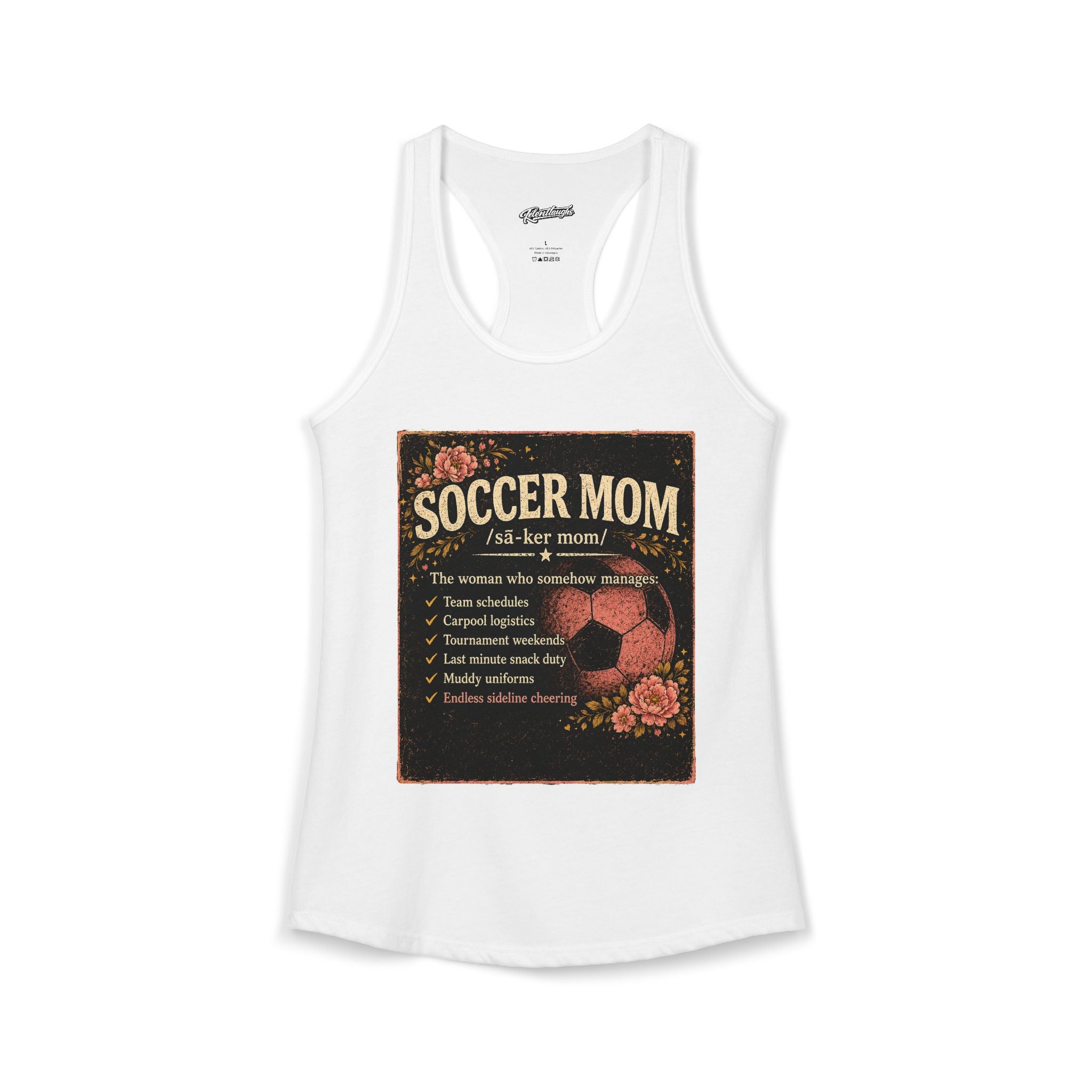 Women's Ideal Racerback Tank-Soccer Mom Tee