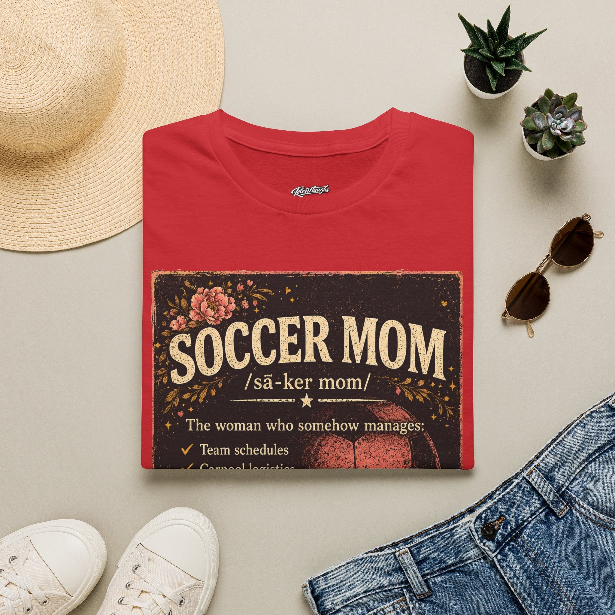 Soccer Mom T-Shirt — Vintage Floral Soccer Definition Tee