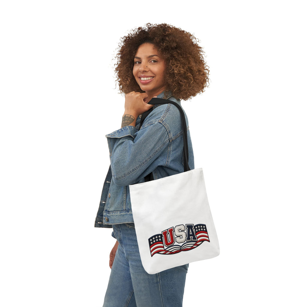 USA Flag Retro Canvas Tote