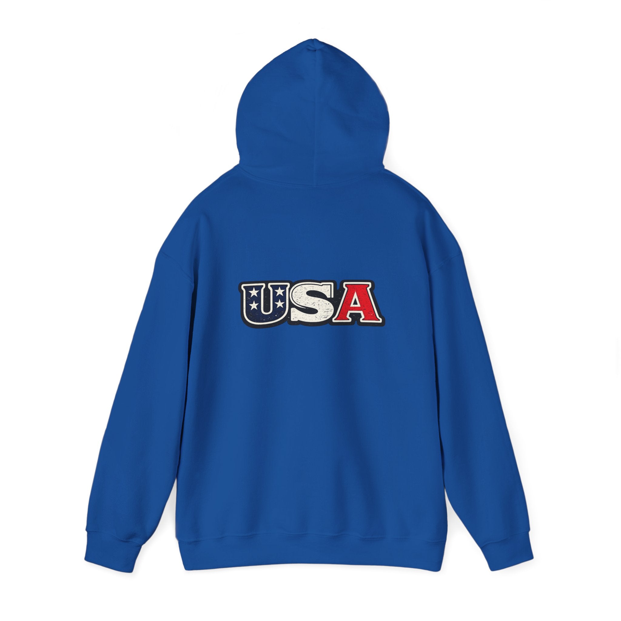 USA Shield Hoodie — American Flag Badge Pullover