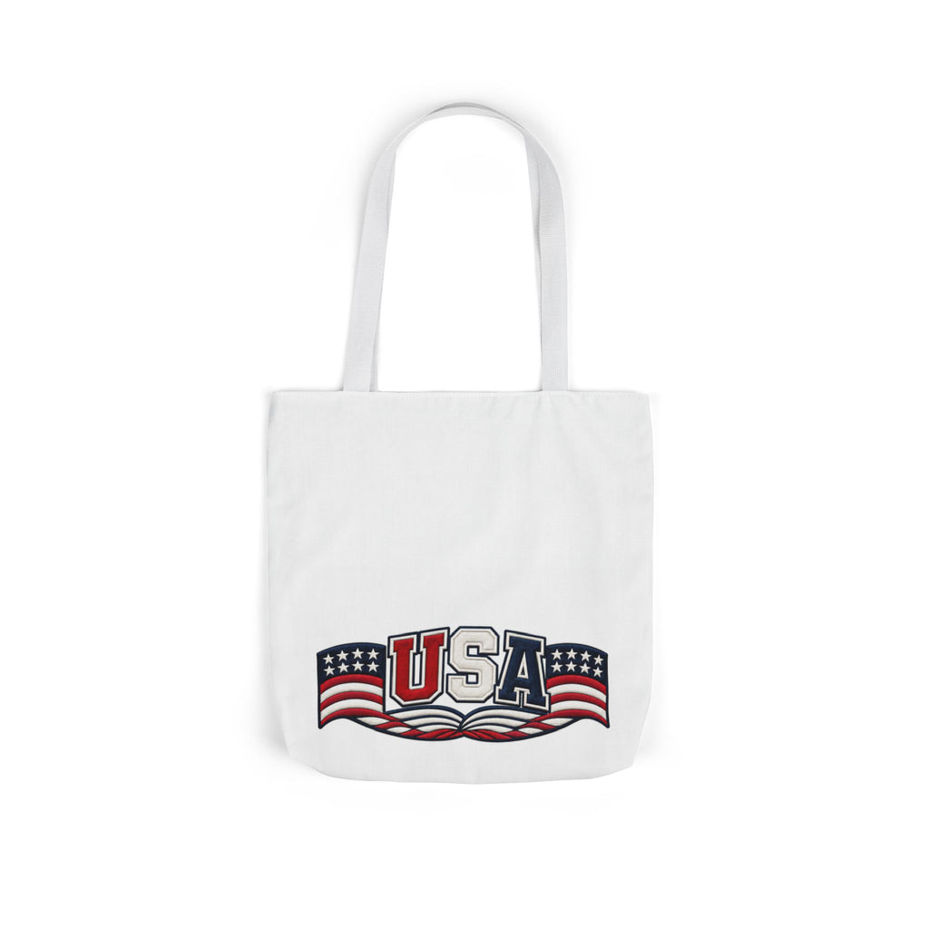 USA Flag Retro Canvas Tote