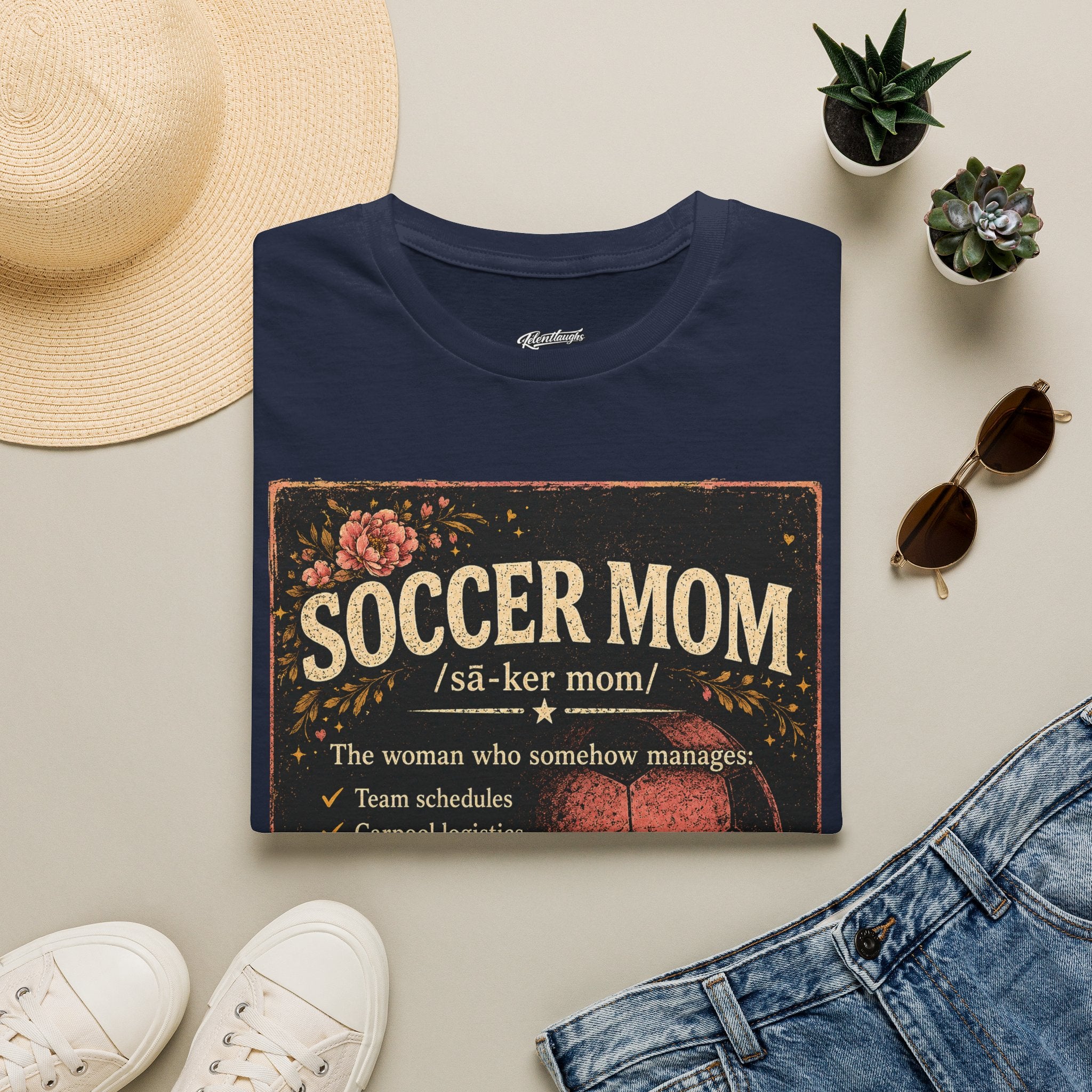 Soccer Mom T-Shirt — Vintage Floral Soccer Definition Tee