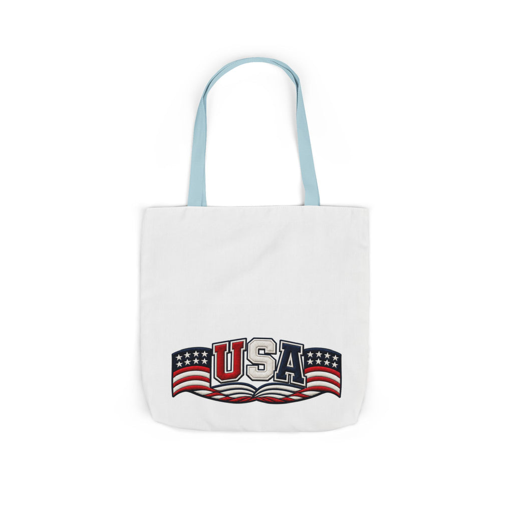 USA Flag Retro Canvas Tote
