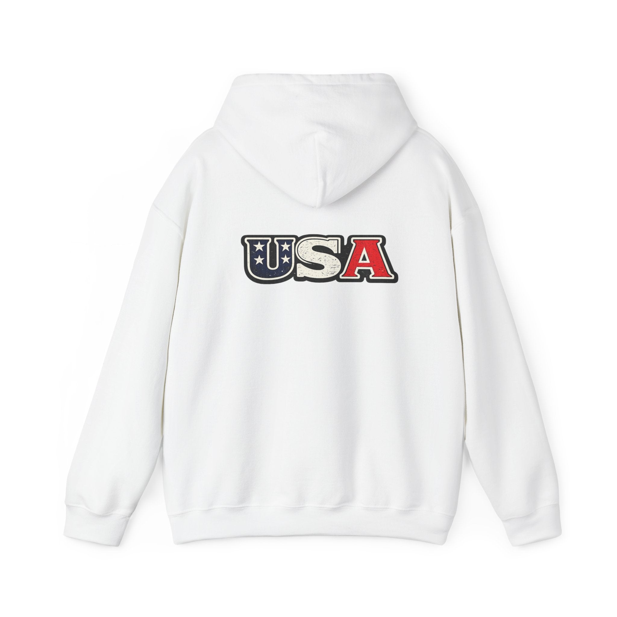 USA Shield Hoodie — American Flag Badge Pullover