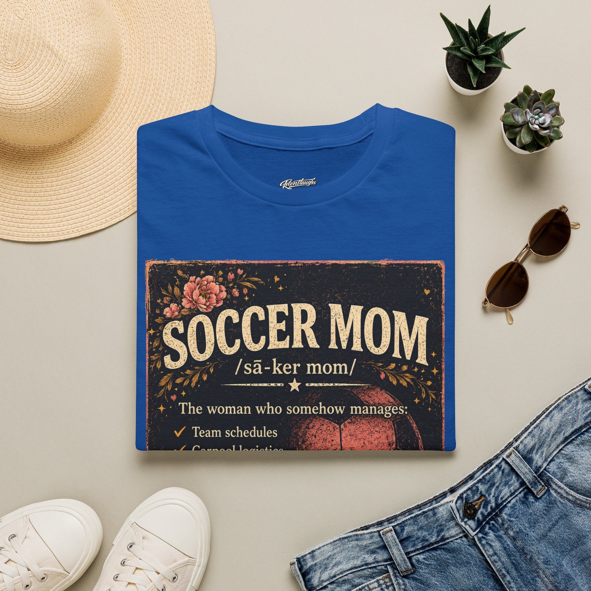 Soccer Mom T-Shirt — Vintage Floral Soccer Definition Tee
