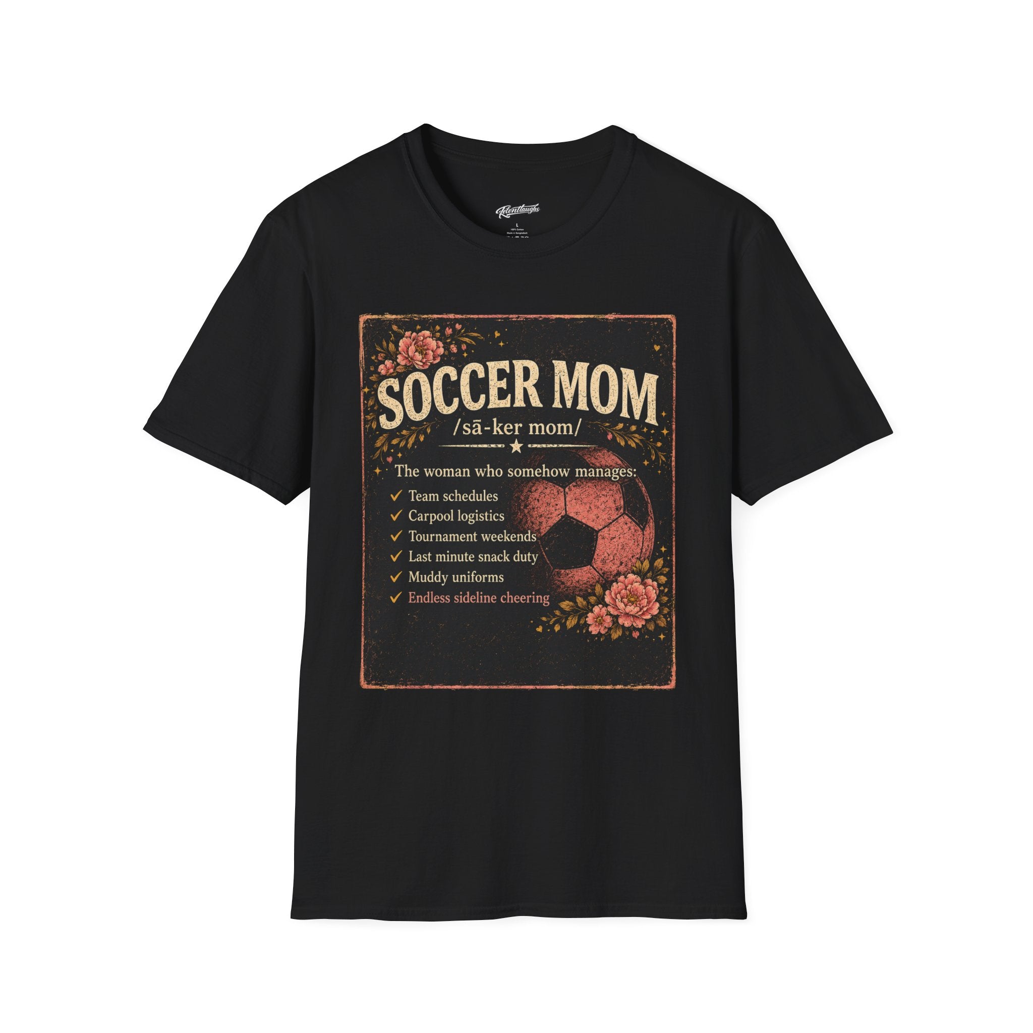 Soccer Mom T-Shirt — Vintage Floral Soccer Definition Tee