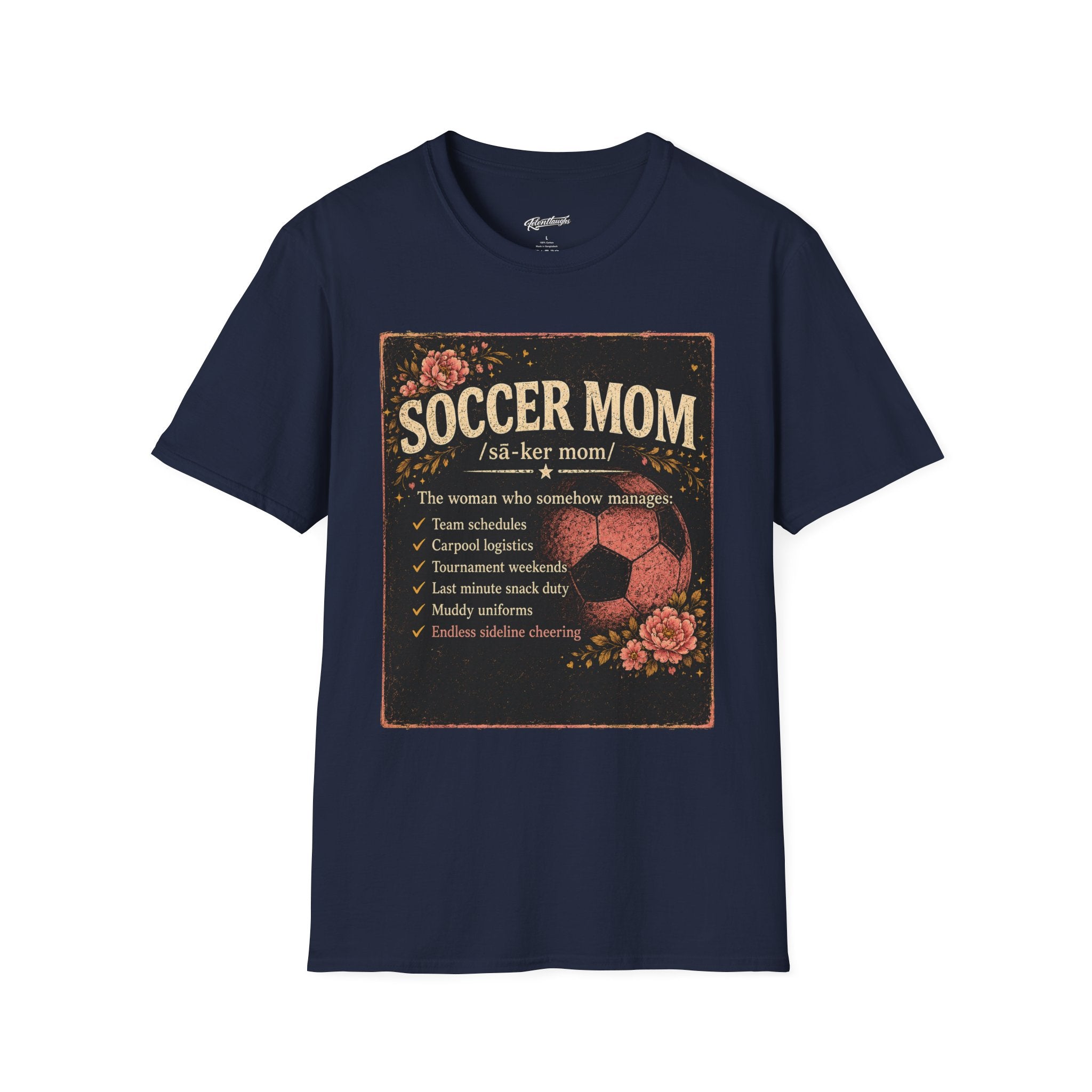 Soccer Mom T-Shirt — Vintage Floral Soccer Definition Tee