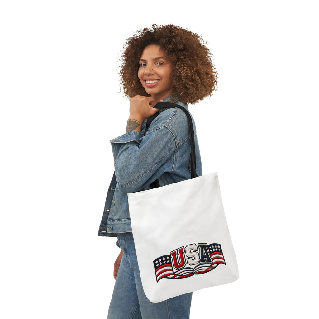 USA Flag Retro Canvas Tote