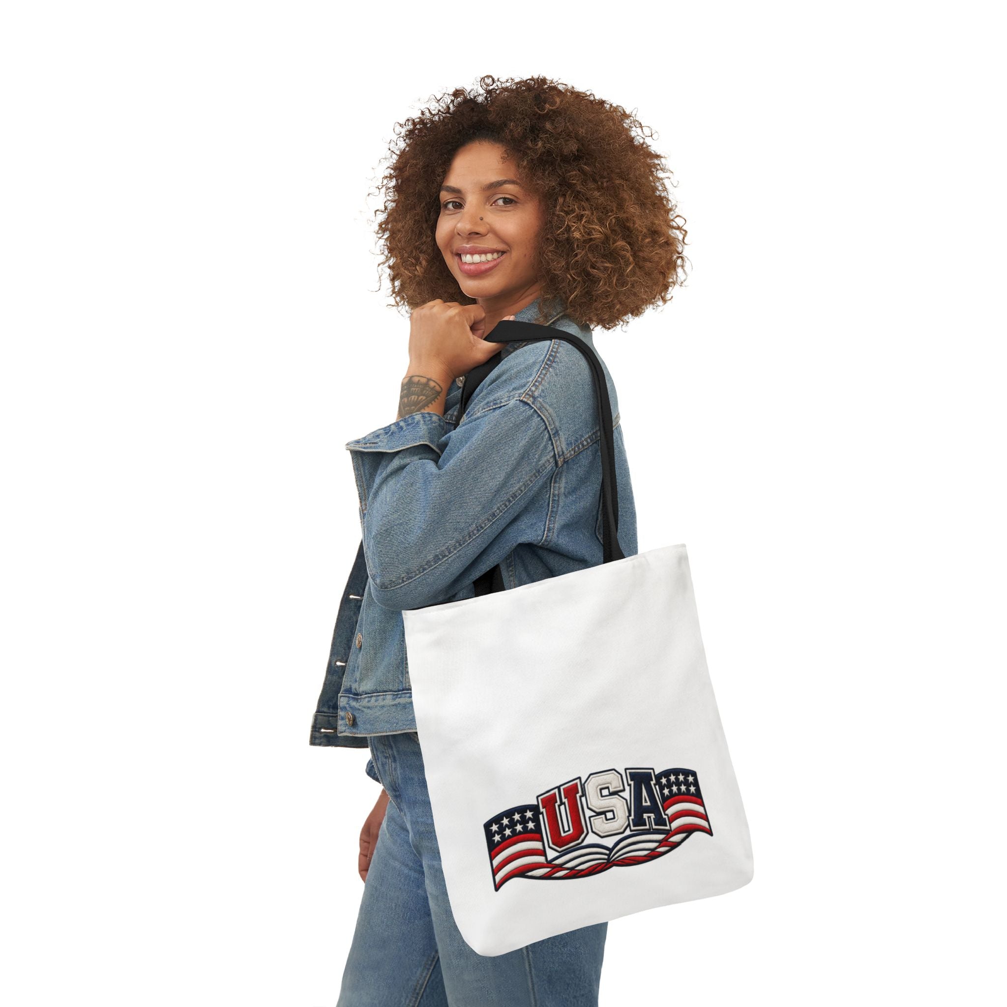 USA Flag Retro Canvas Tote