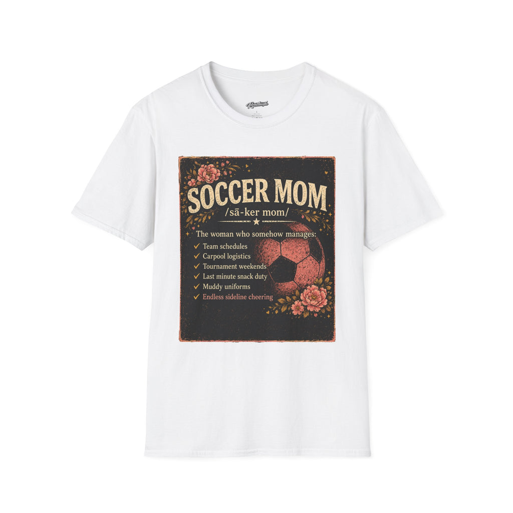 Soccer Mom T-Shirt — Vintage Floral Soccer Definition Tee