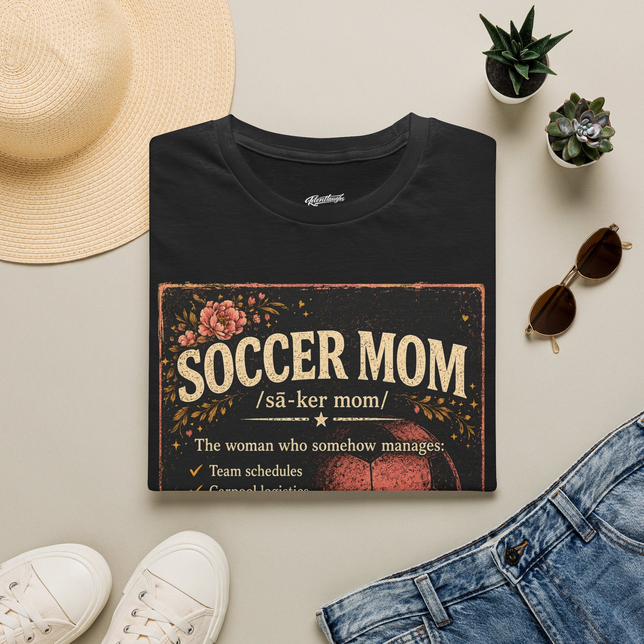 Soccer Mom T-Shirt — Vintage Floral Soccer Definition Tee