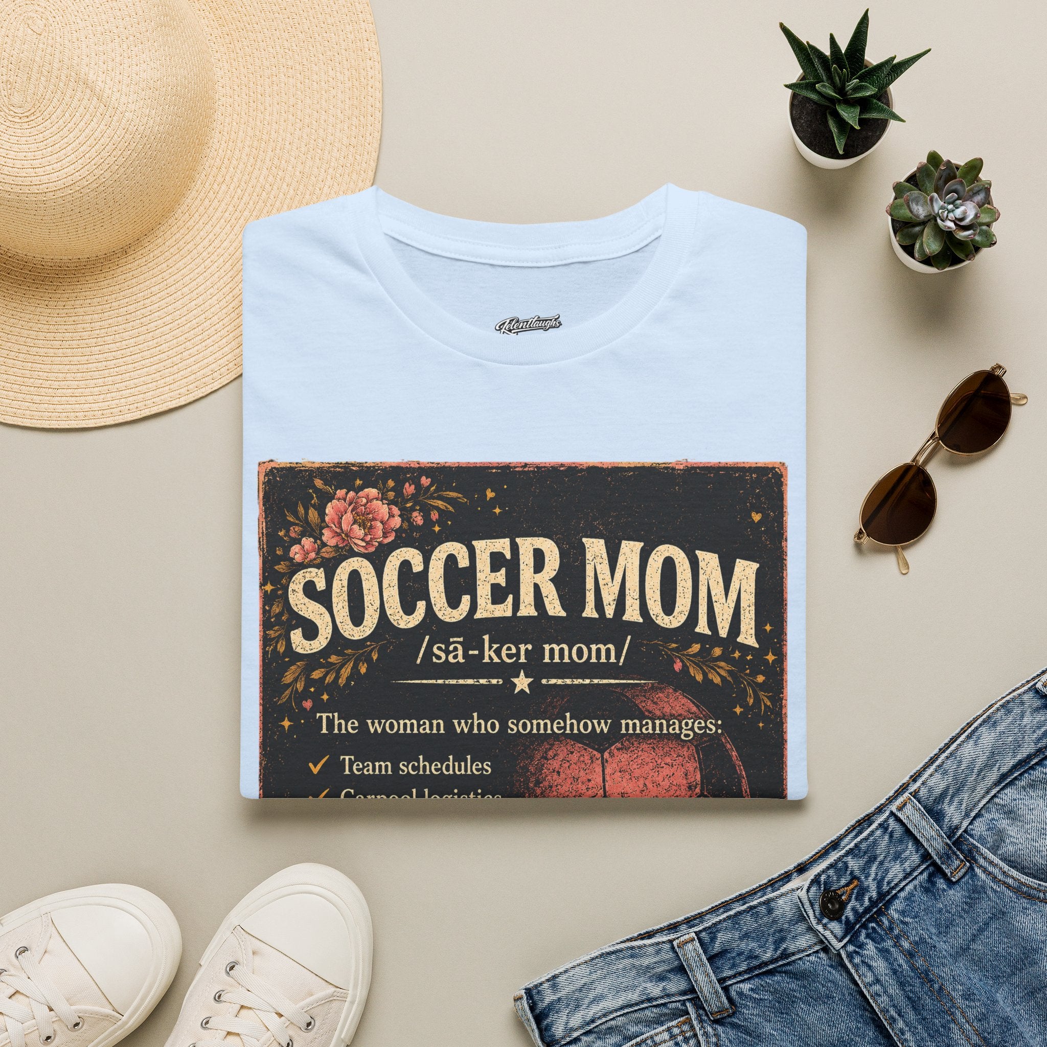 Soccer Mom T-Shirt — Vintage Floral Soccer Definition Tee