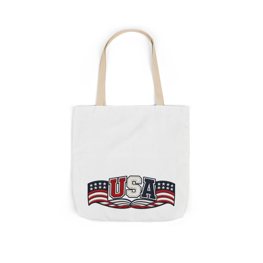 USA Flag Retro Canvas Tote