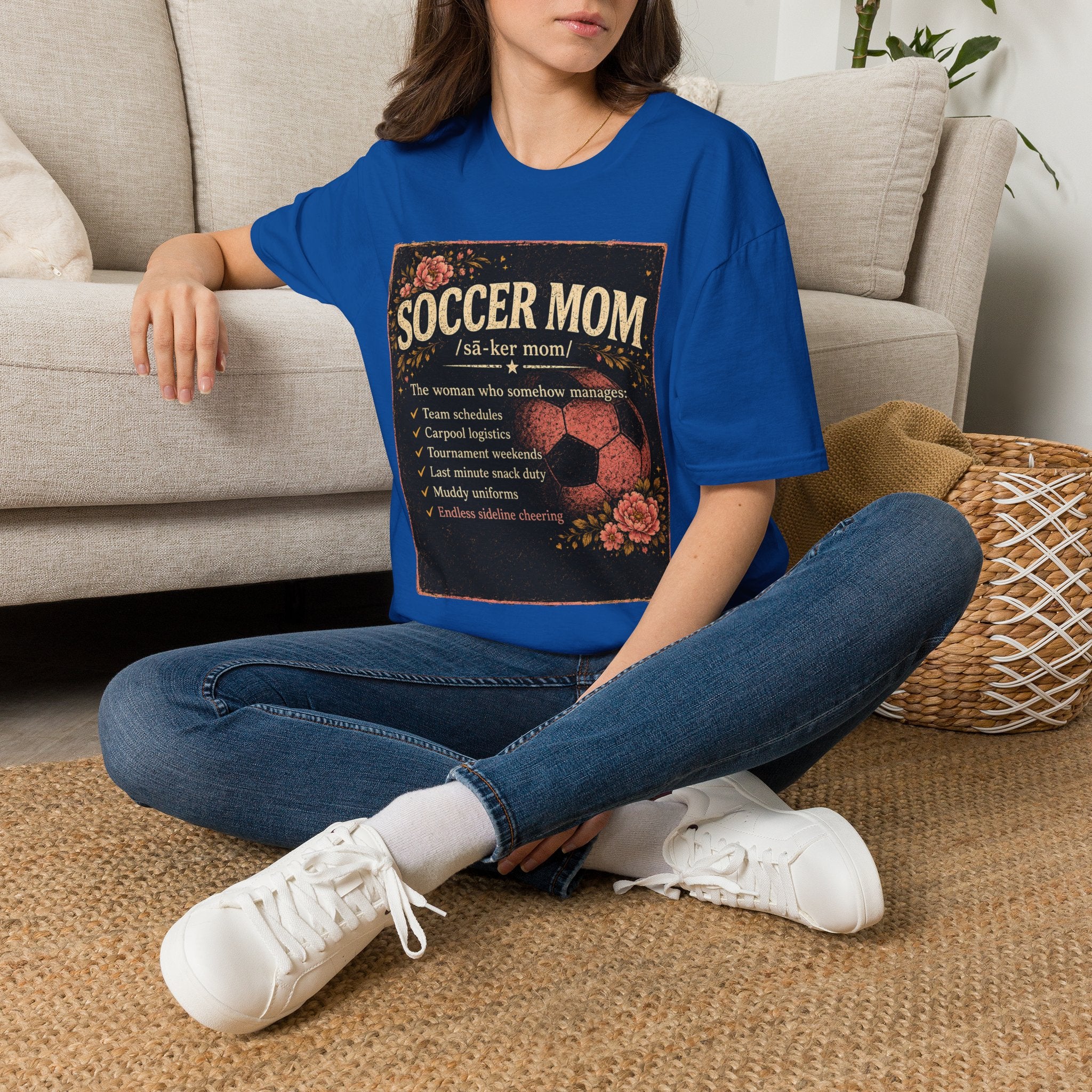 Soccer Mom T-Shirt — Vintage Floral Soccer Definition Tee