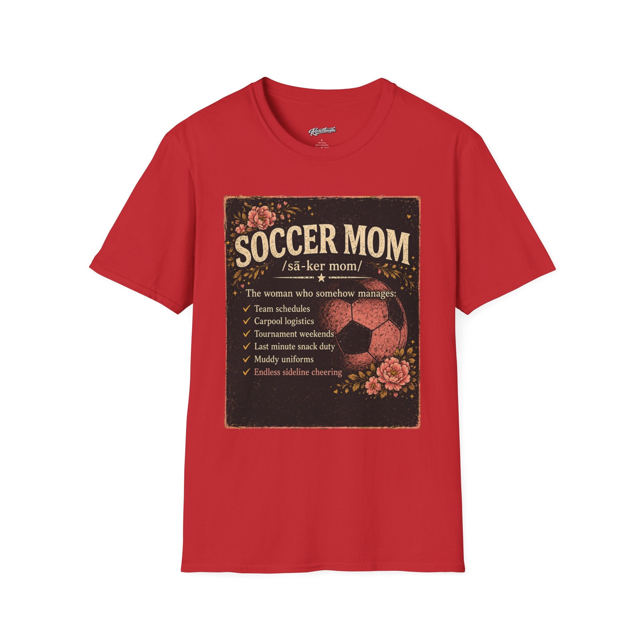 Soccer Mom T-Shirt — Vintage Floral Soccer Definition Tee