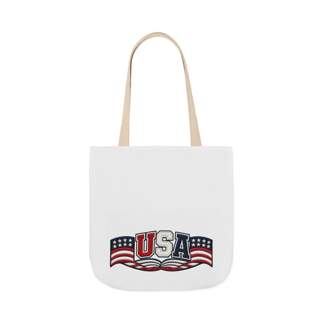 USA Flag Retro Canvas Tote