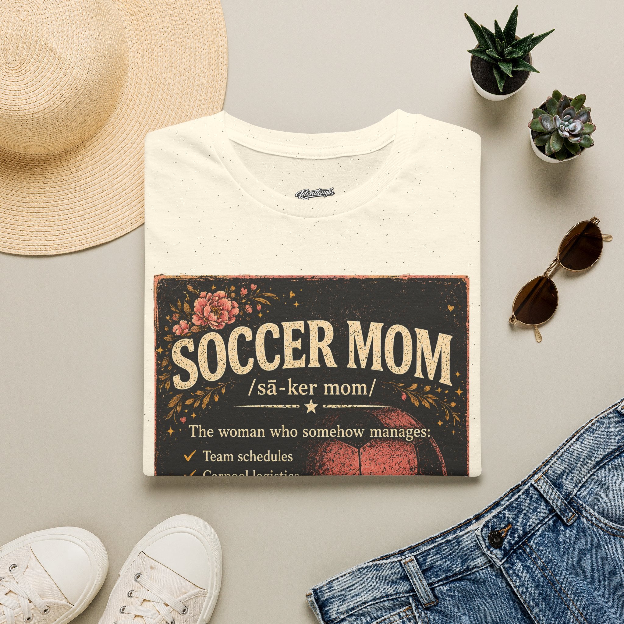 Soccer Mom T-Shirt — Vintage Floral Soccer Definition Tee