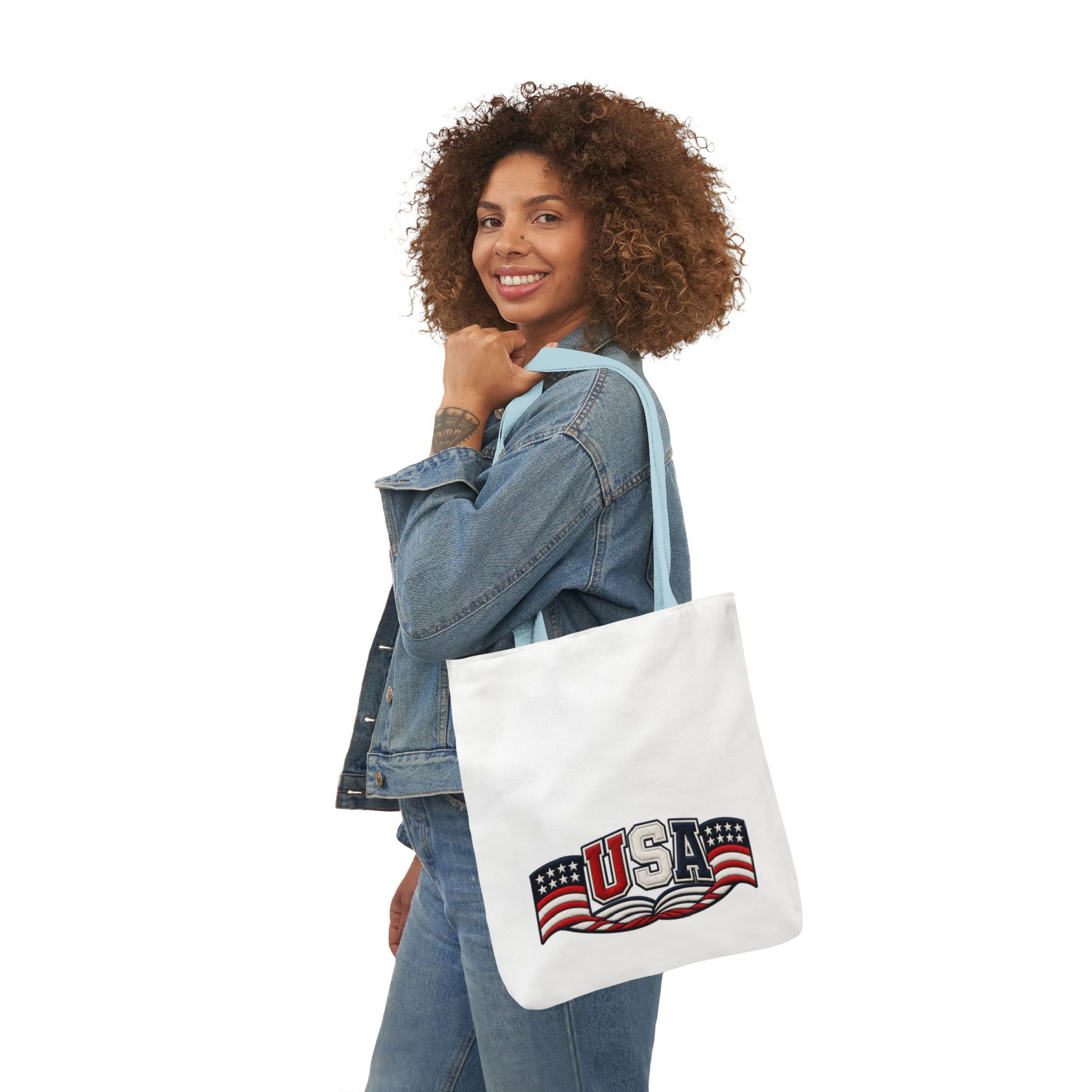 USA Flag Retro Canvas Tote
