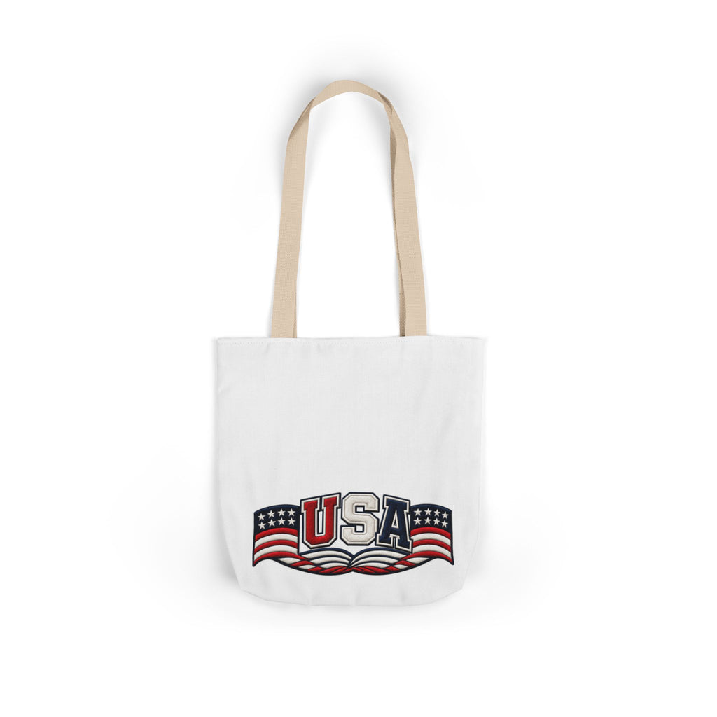 USA Flag Retro Canvas Tote