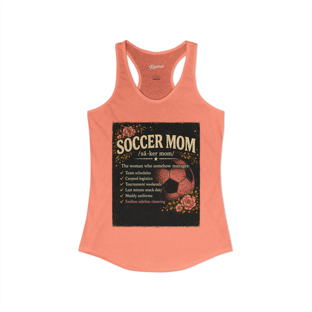 Women's Ideal Racerback Tank-Soccer Mom Tee