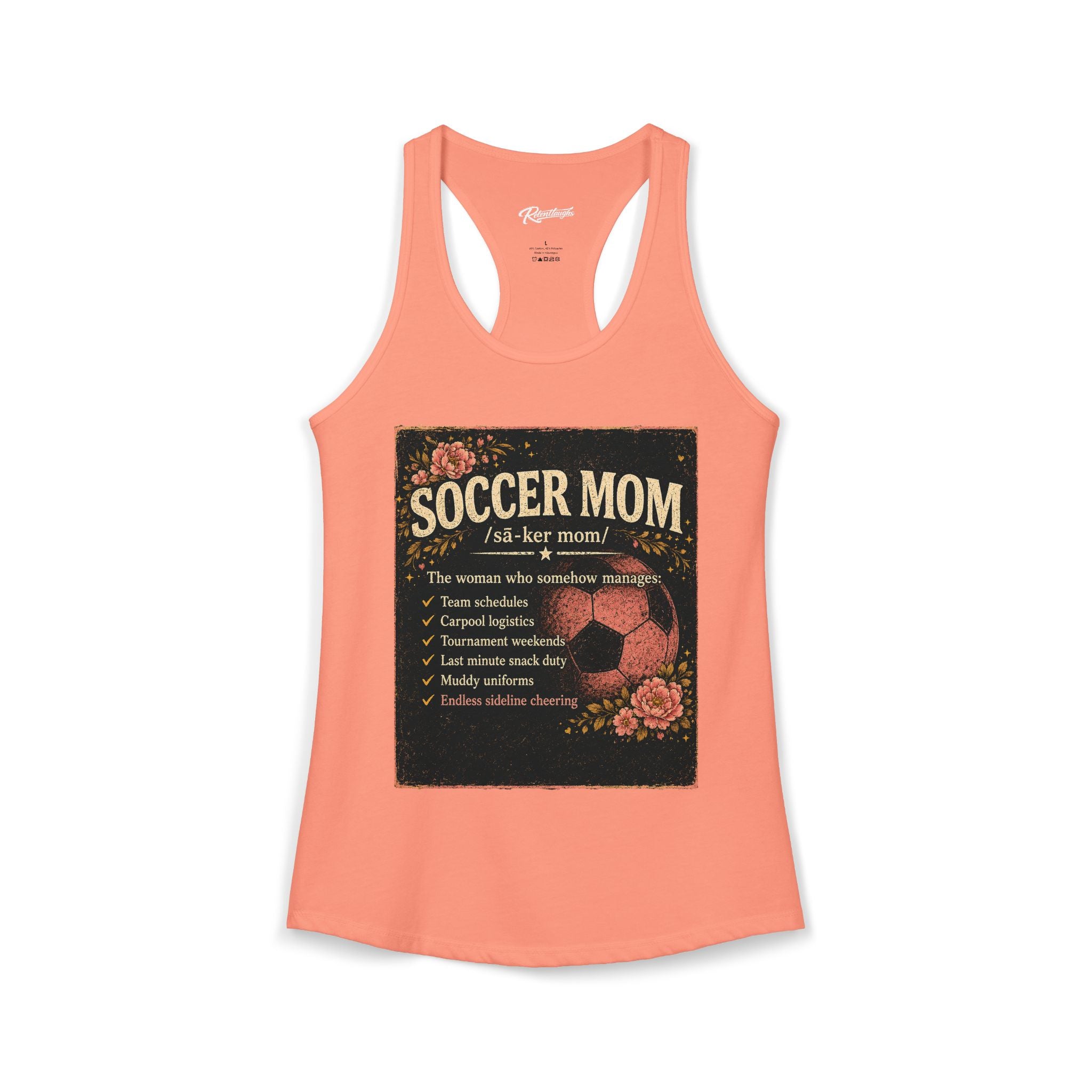 Women's Ideal Racerback Tank-Soccer Mom Tee