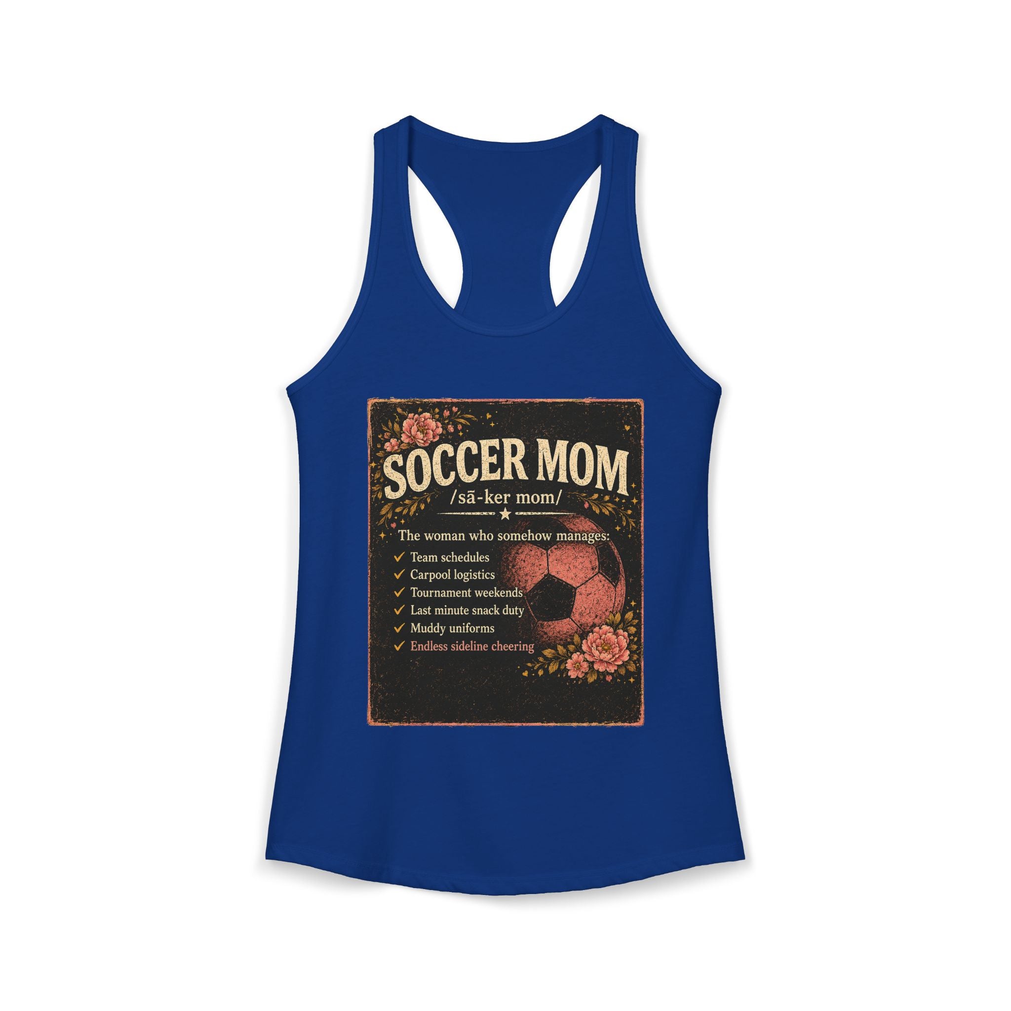 Women's Ideal Racerback Tank-Soccer Mom Tee