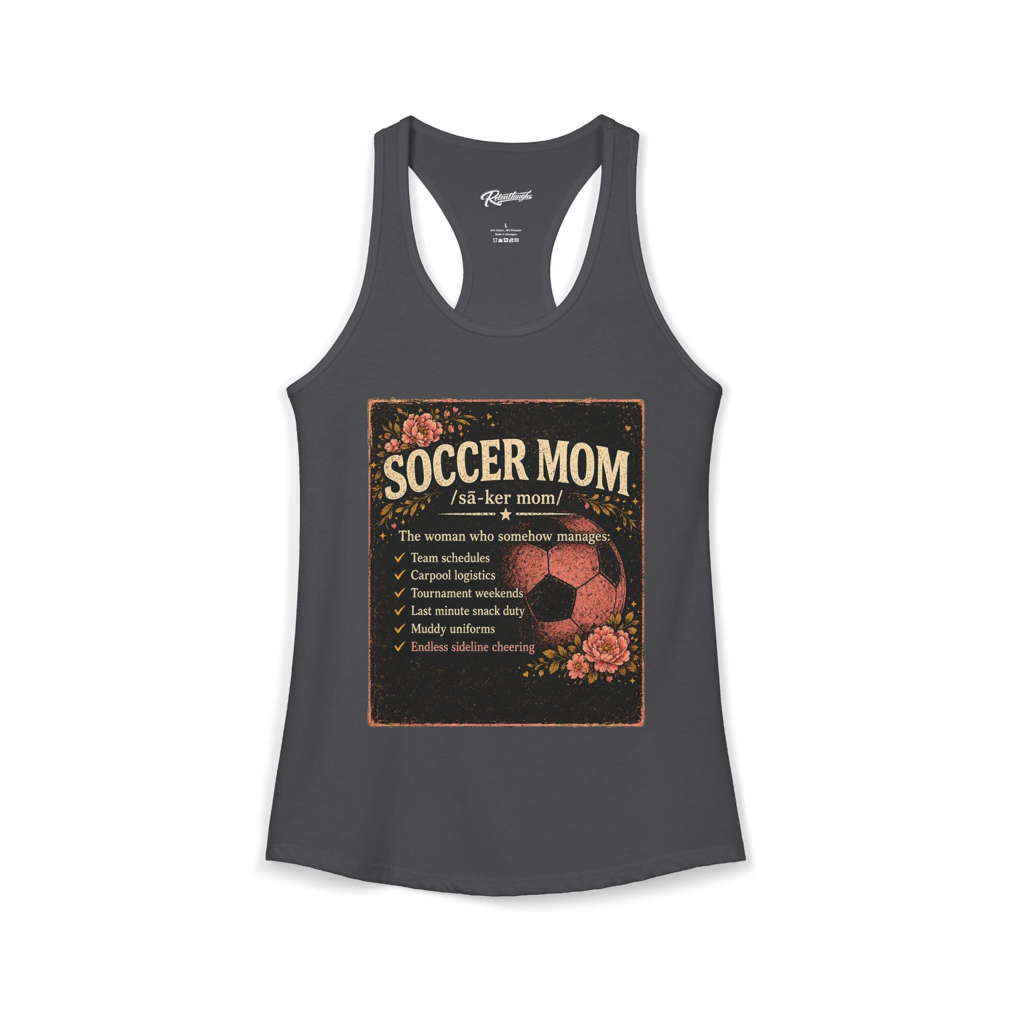 Women's Ideal Racerback Tank-Soccer Mom Tee