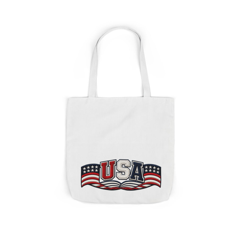 USA Flag Retro Canvas Tote