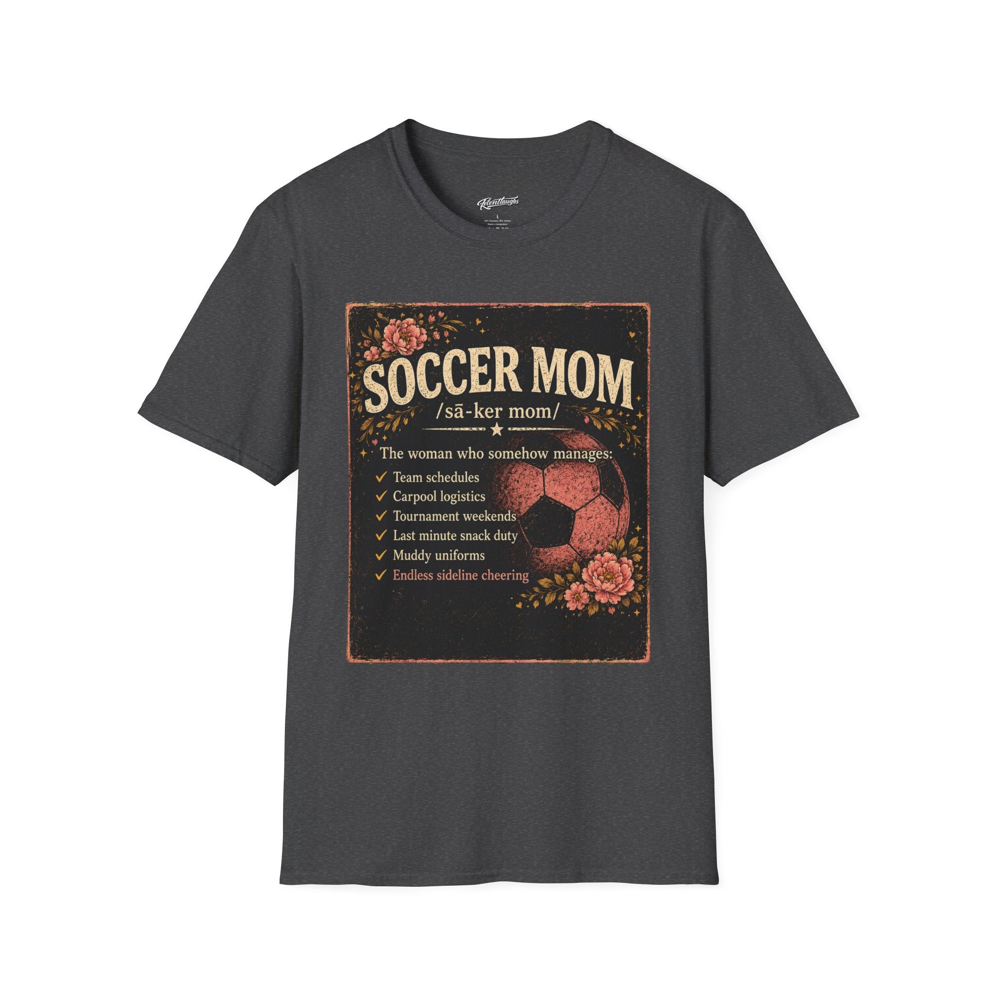 Soccer Mom T-Shirt — Vintage Floral Soccer Definition Tee