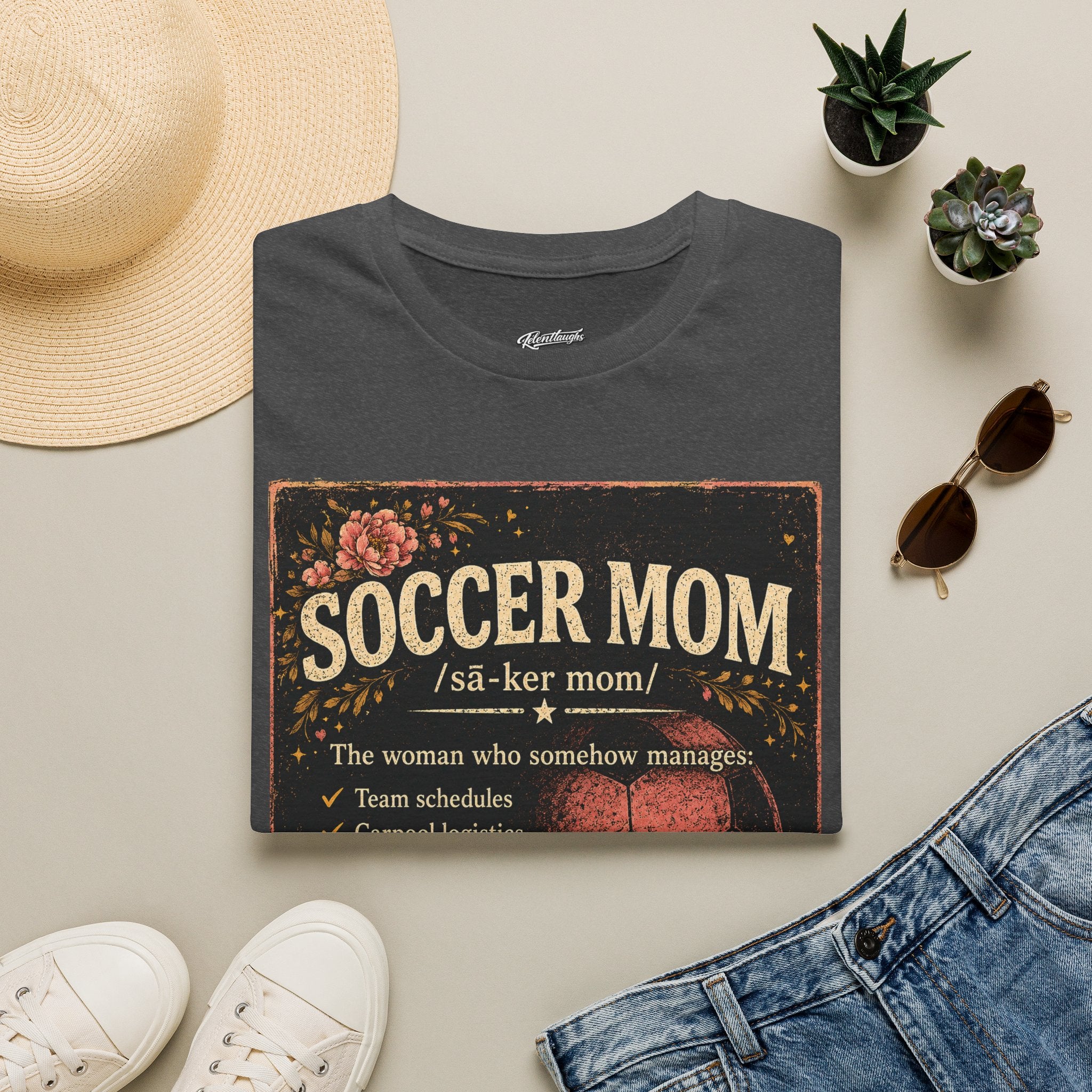 Soccer Mom T-Shirt — Vintage Floral Soccer Definition Tee