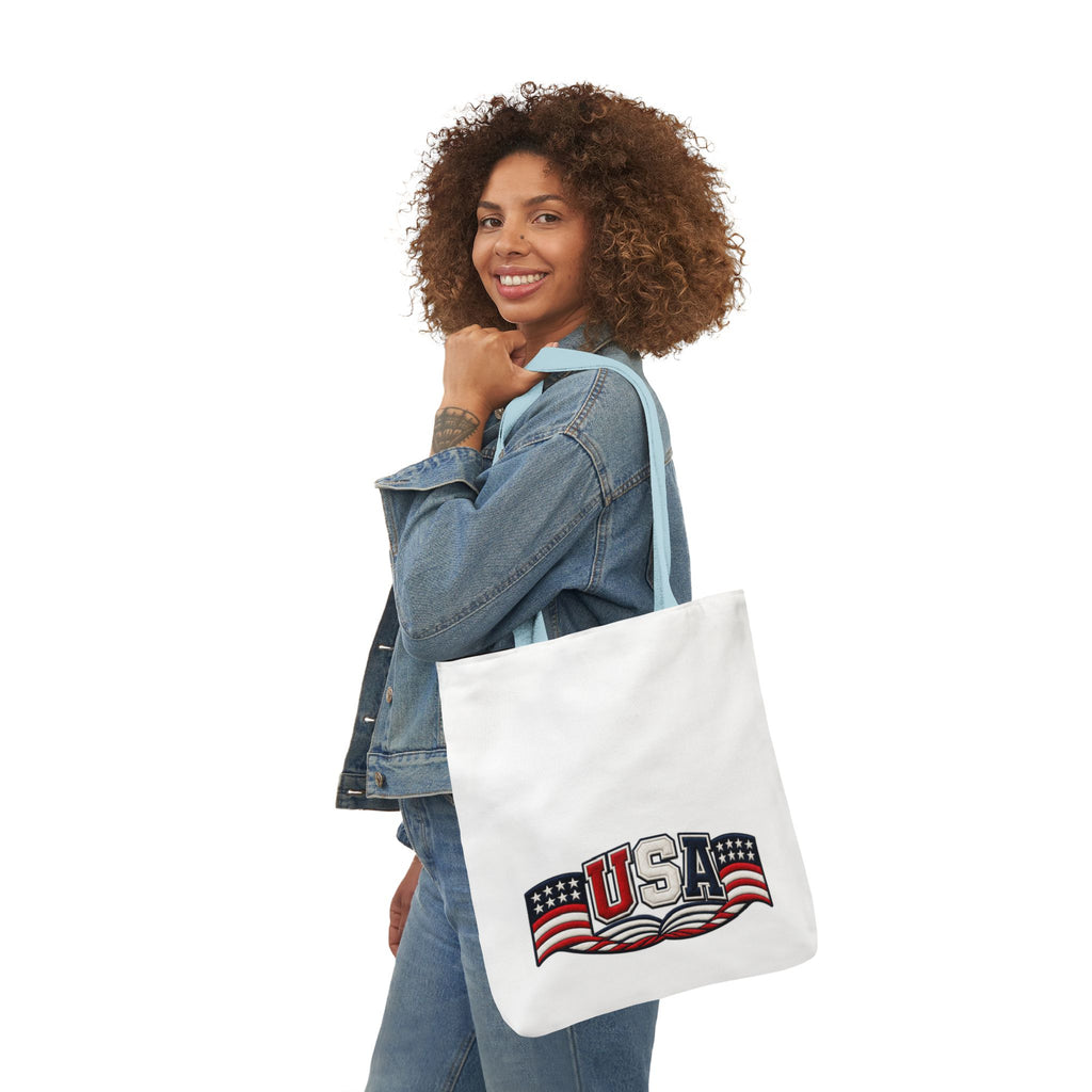 USA Flag Retro Canvas Tote
