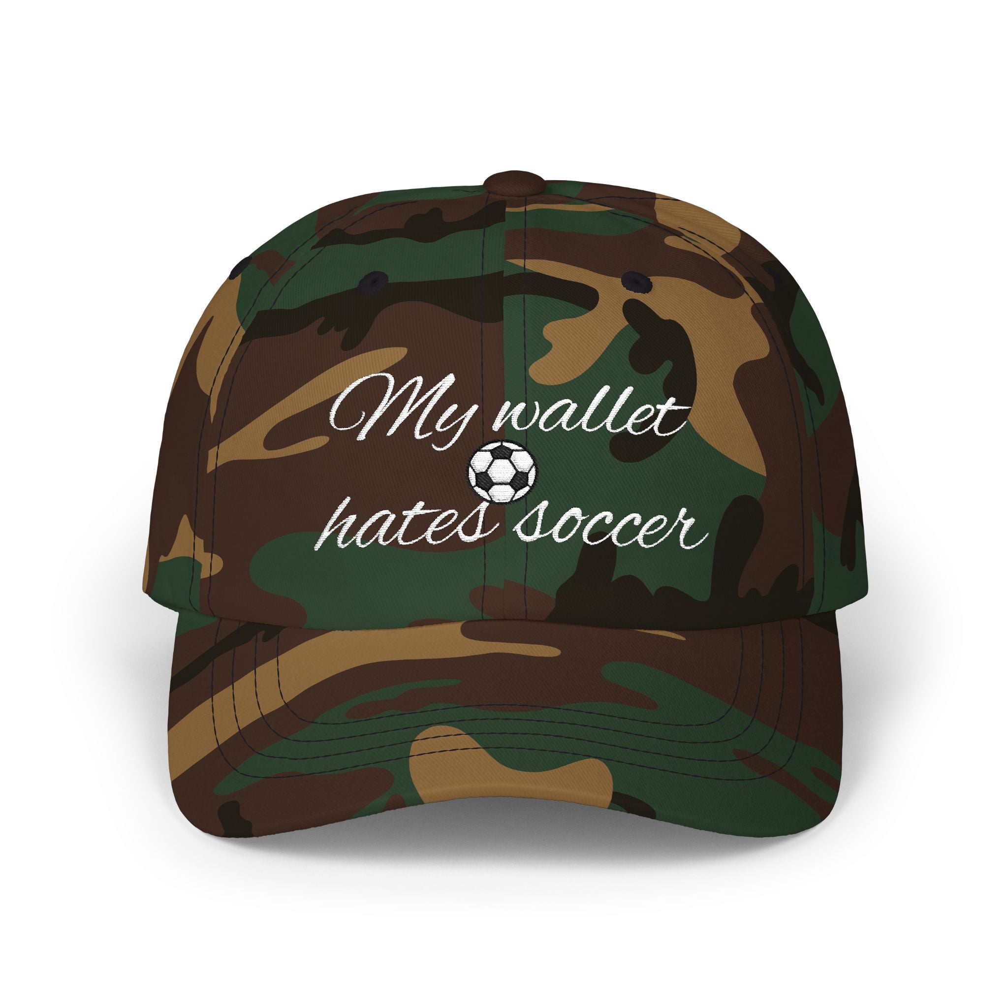 Classic Embroidered Hat Unisex-My Wallet Hates Soccer