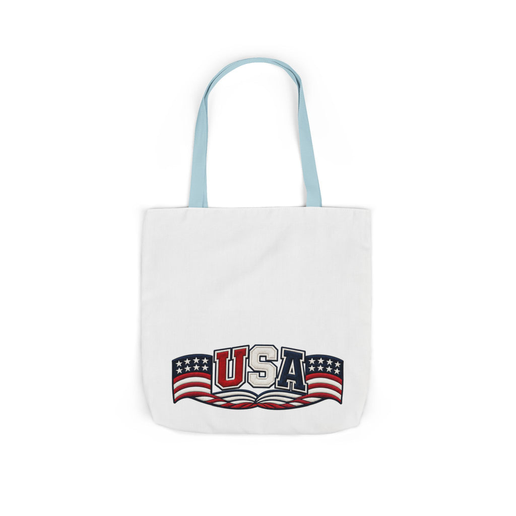 USA Flag Retro Canvas Tote