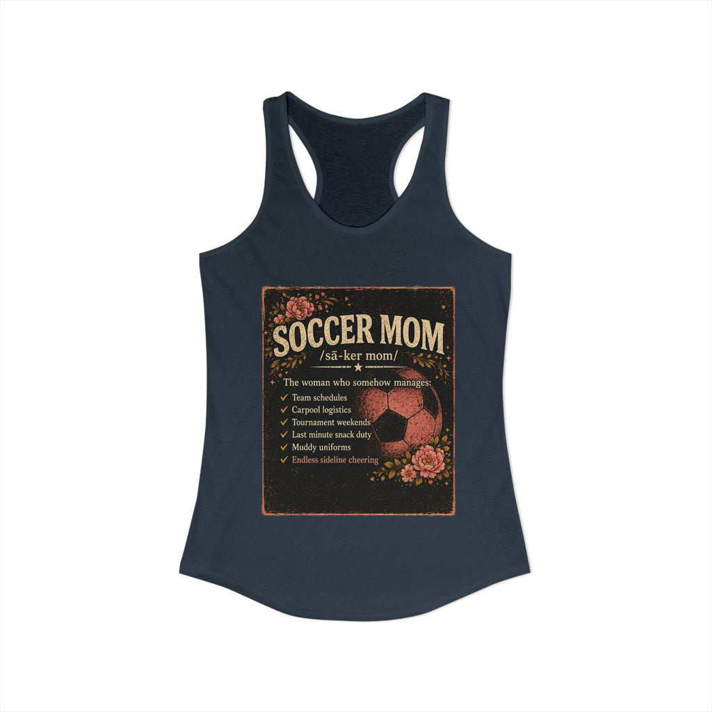 Women's Ideal Racerback Tank-Soccer Mom Tee