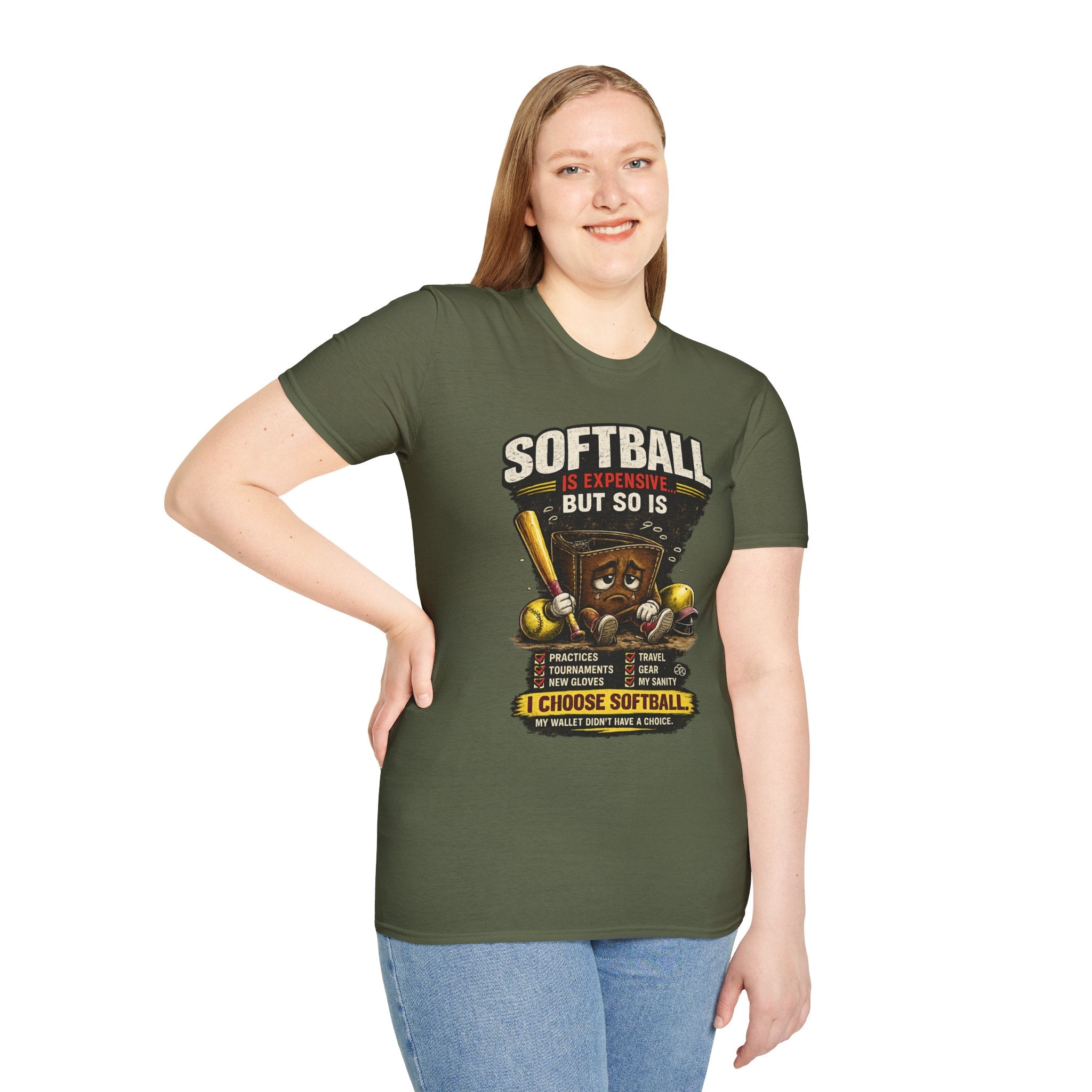 Softball Is Expensive-My Wallet Didn't Have a Choice T-Shirt — Funny Softball Player Tee