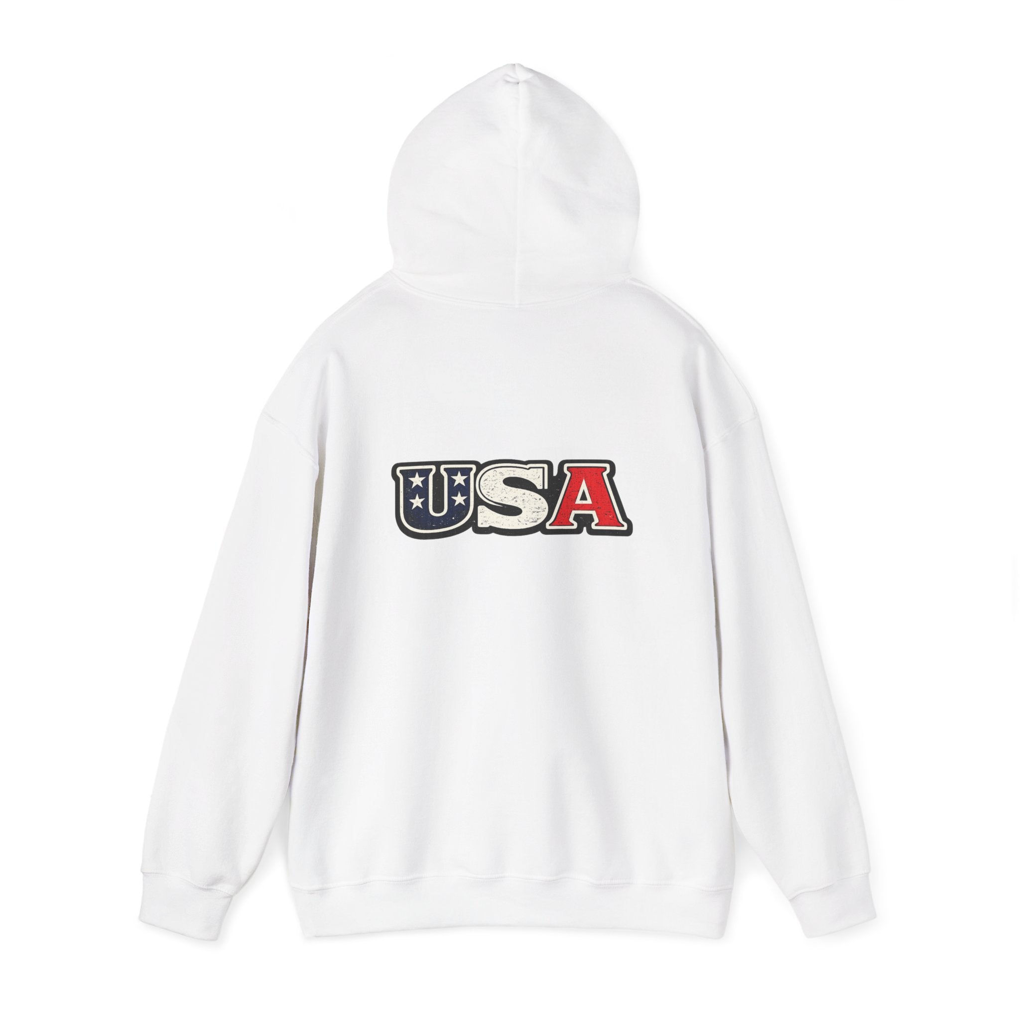 USA Shield Hoodie — American Flag Badge Pullover