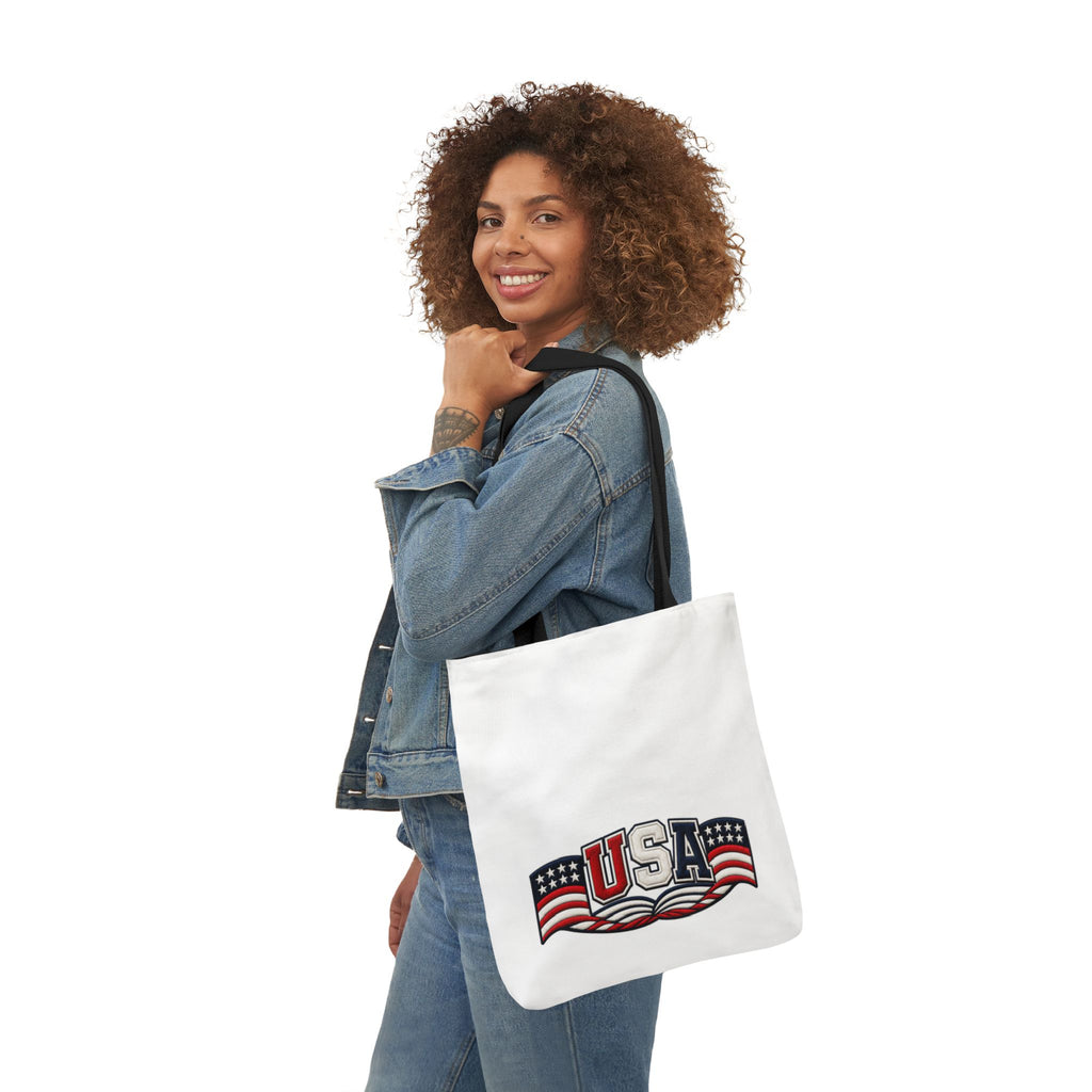 USA Flag Retro Canvas Tote