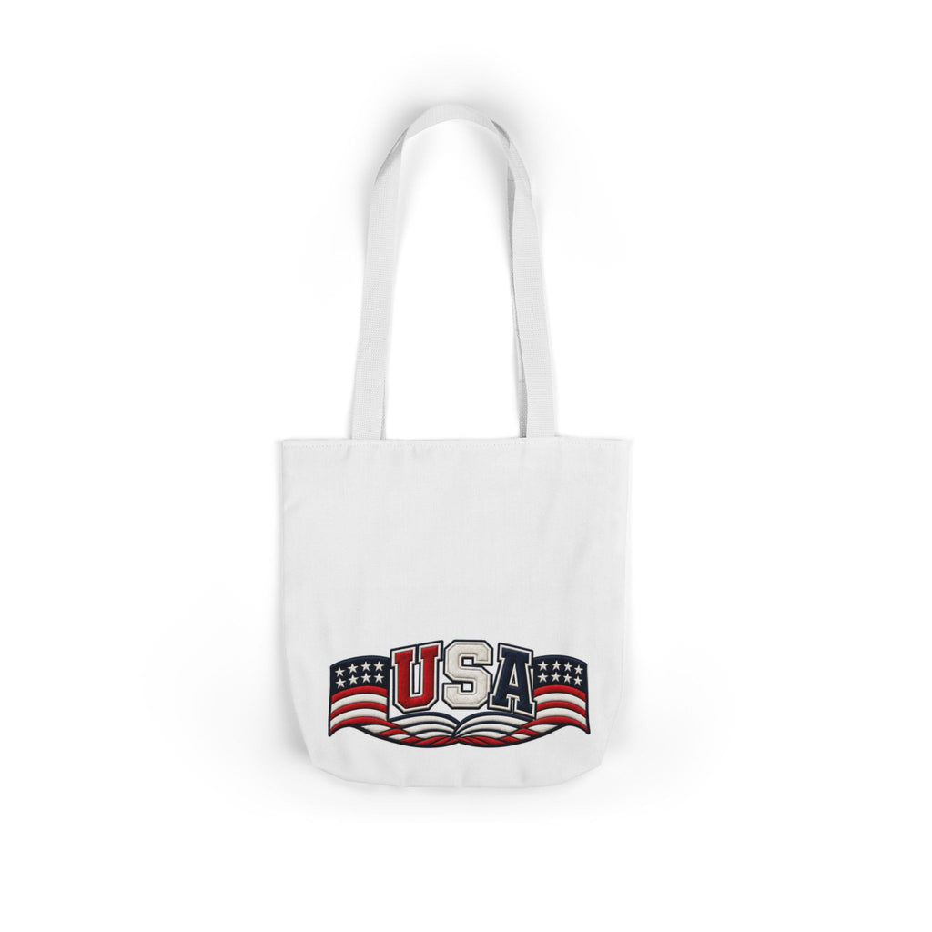 USA Flag Retro Canvas Tote