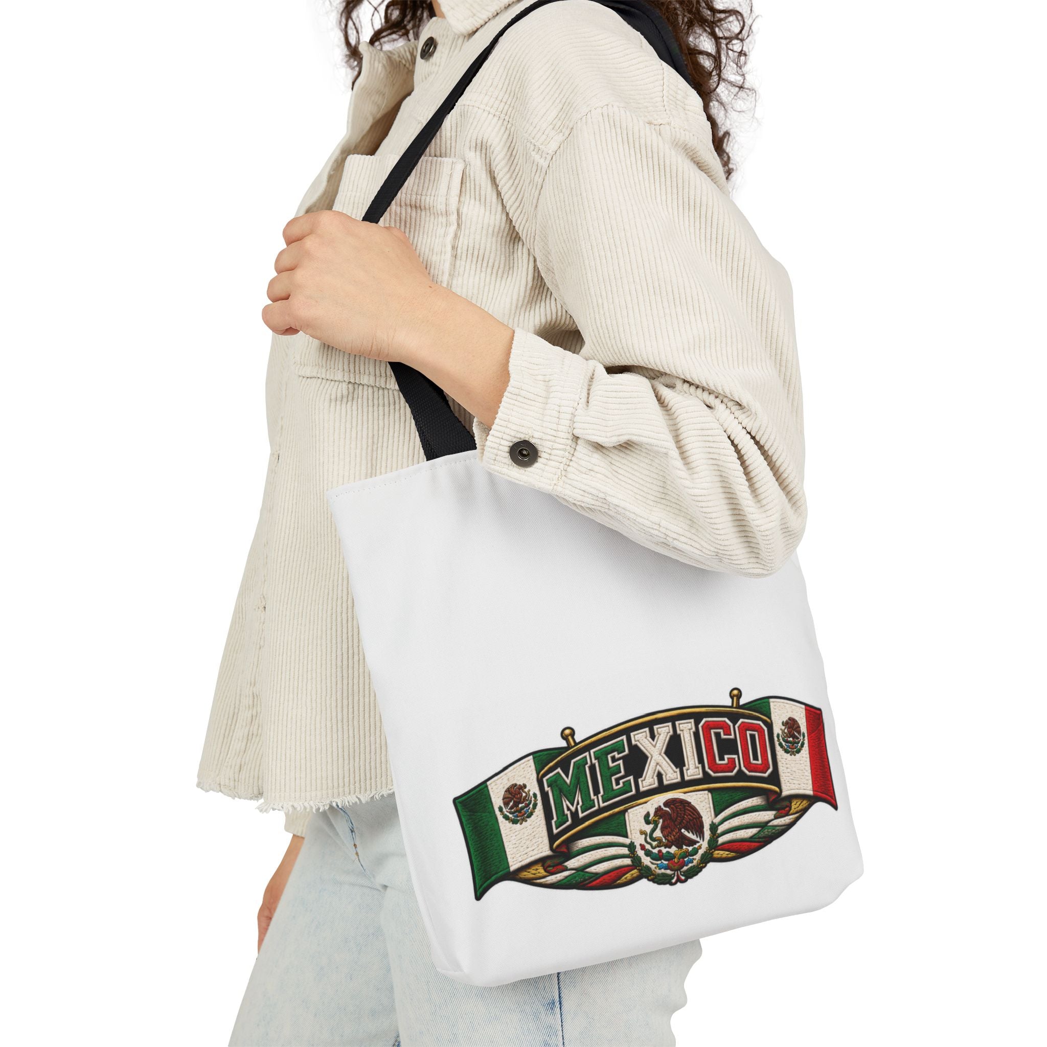 Mexico Flag Retro Canvas Tote