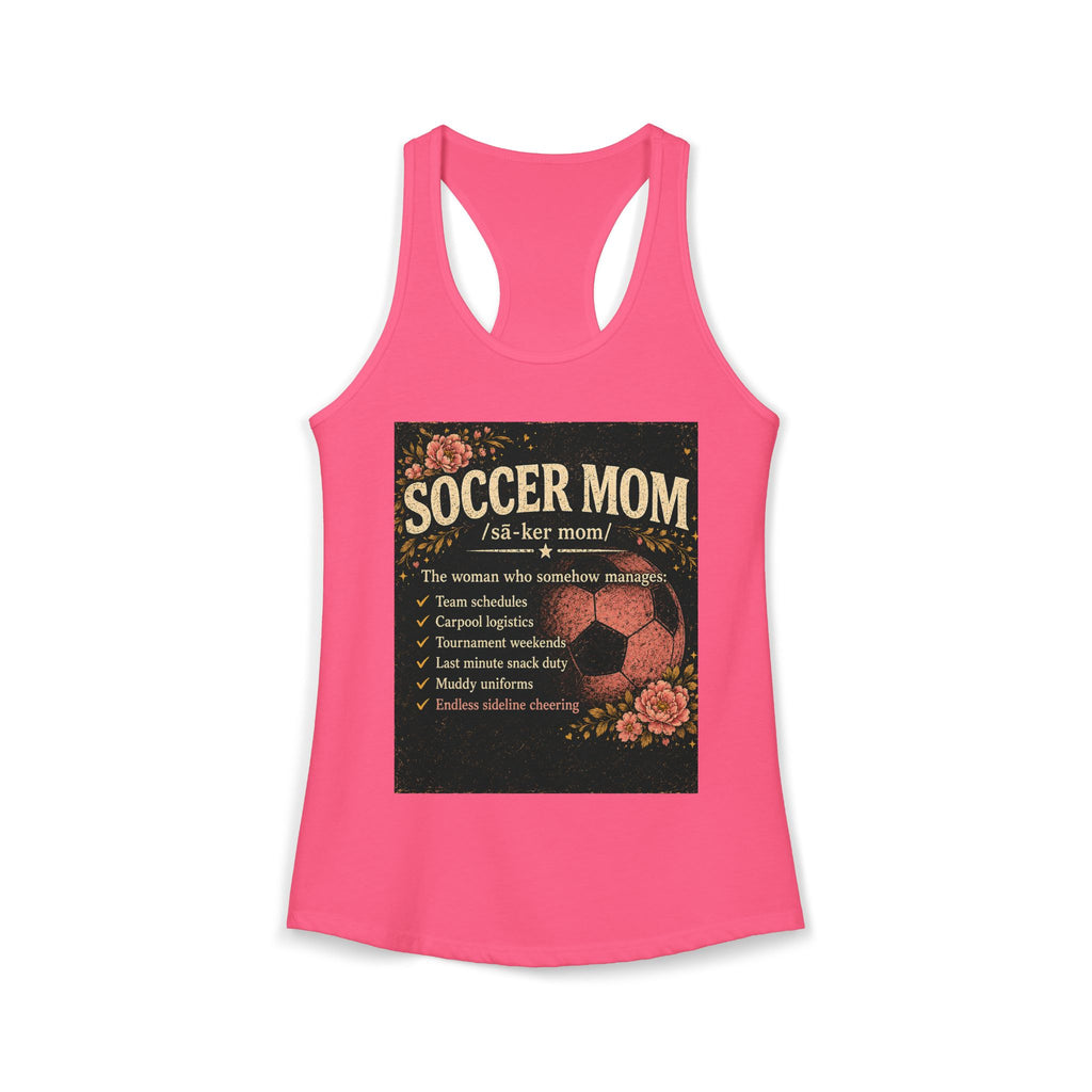Women's Ideal Racerback Tank-Soccer Mom Tee