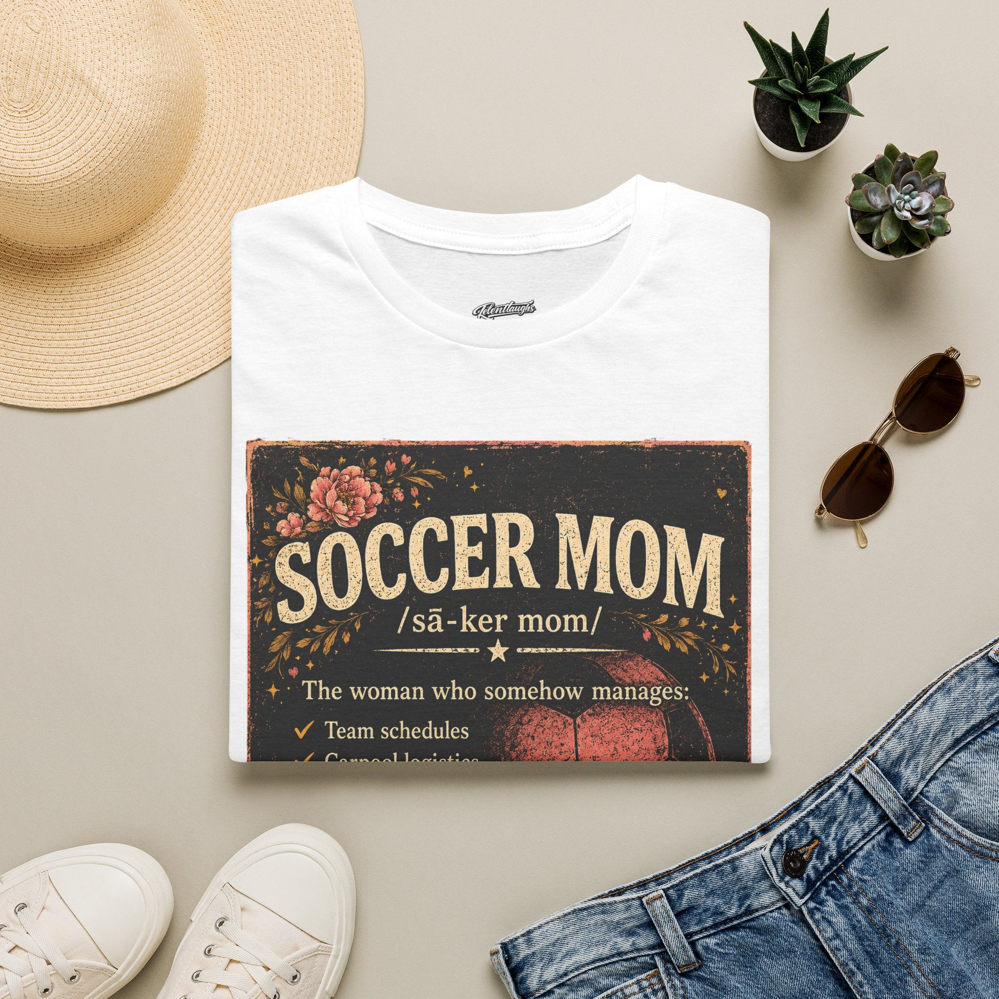 Soccer Mom T-Shirt — Vintage Floral Soccer Definition Tee