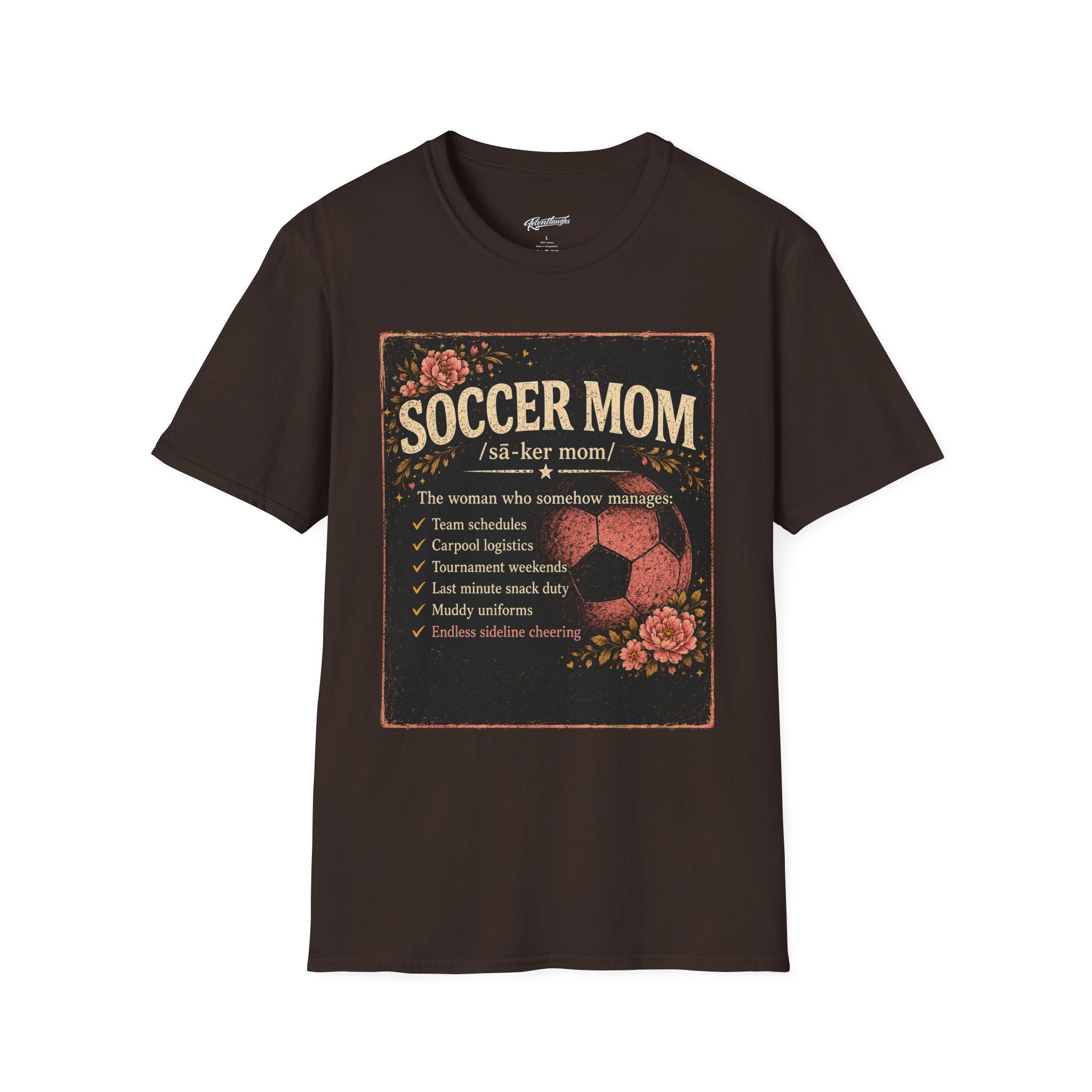 Soccer Mom T-Shirt — Vintage Floral Soccer Definition Tee